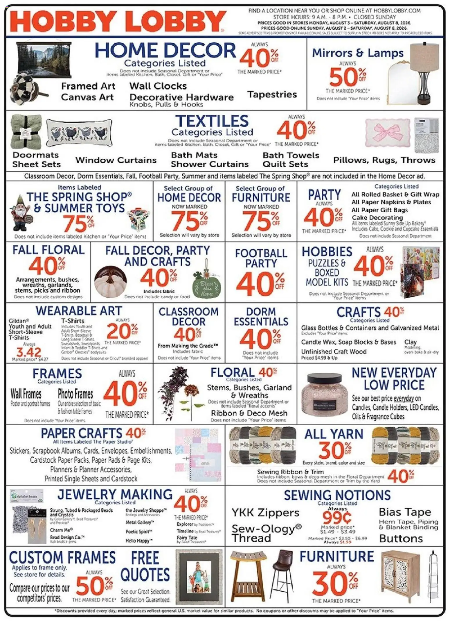 Ad Preview of Hobby Lobby Hobby Lobby Weekly Ad from 08/02/2026