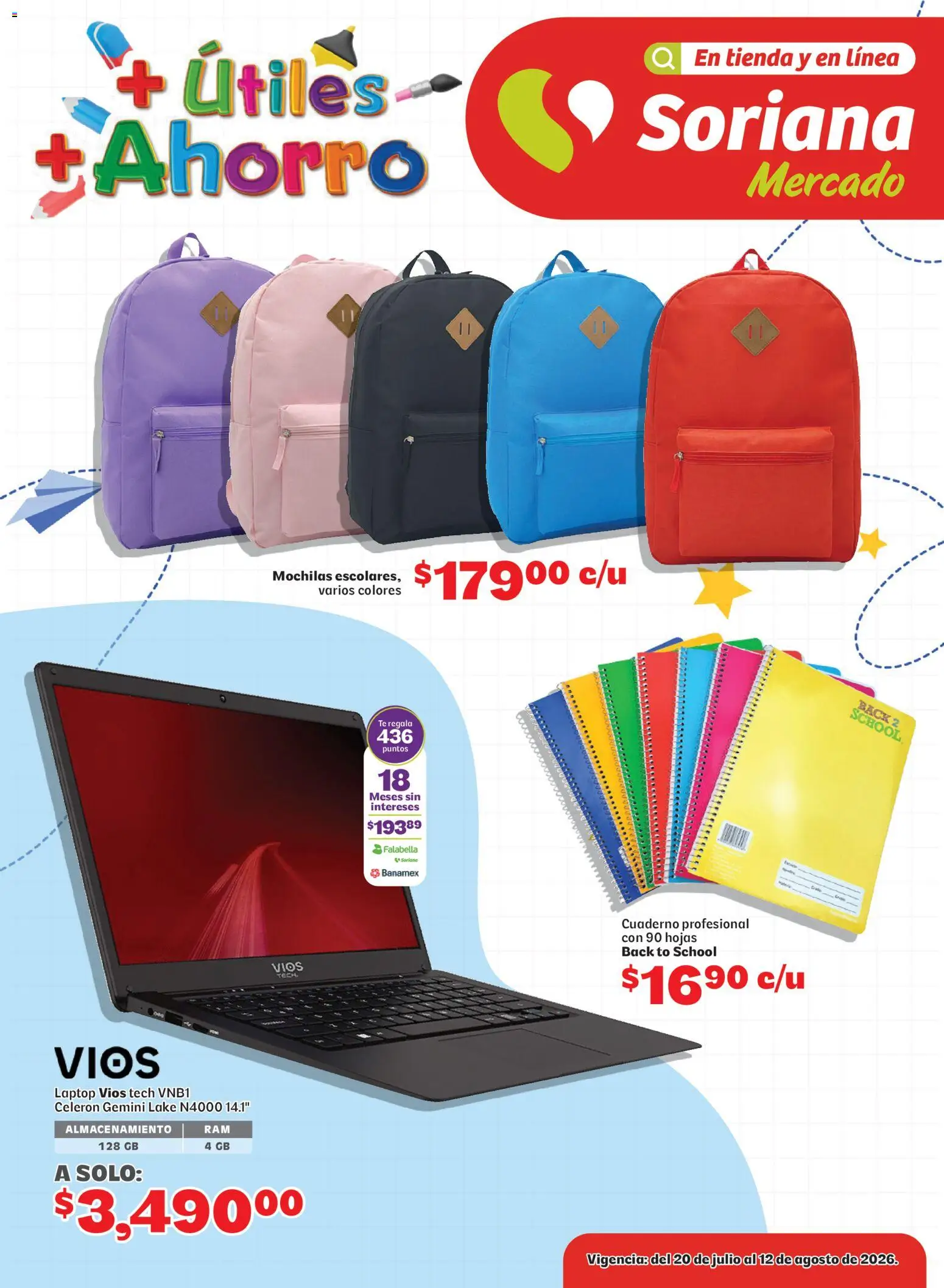 Vista previa las ofertas de la tienda Soriana - Soriana Más útiles más ahorro Mercado Nacional desde el 20/07/2026 