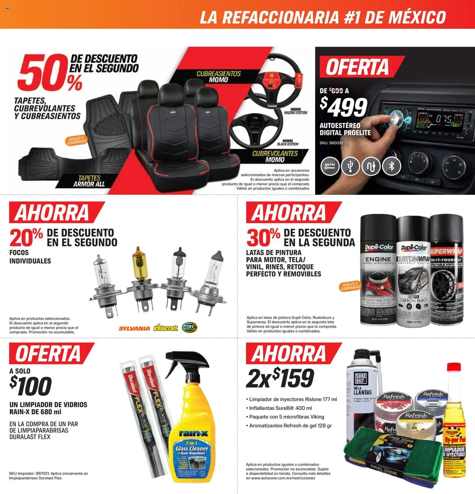 Vista previa las ofertas de la tienda AutoZone - AutoZone catálogo desde el 27/09/2026 - Pintura, Focos, Limpiador, Limpiador de vidrios