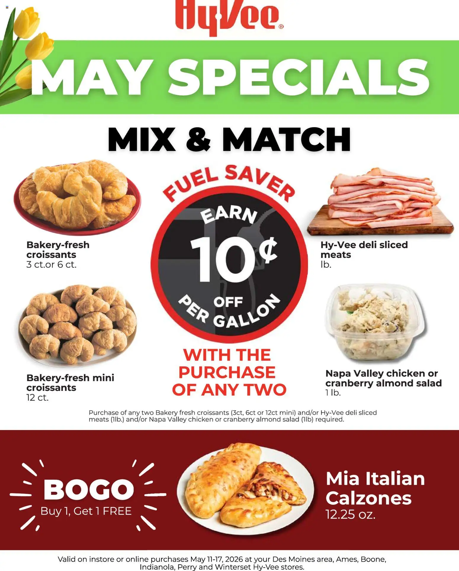 Ad Preview of HyVee HyVee May Specials from 05/11/2026 - Bakery, Salad, Croissants, Chicken