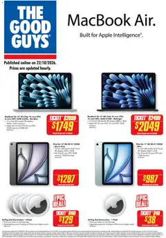 Preview of catalogue The Good Guys MacBook Air from shop The Good Guys valid 22/10/2026