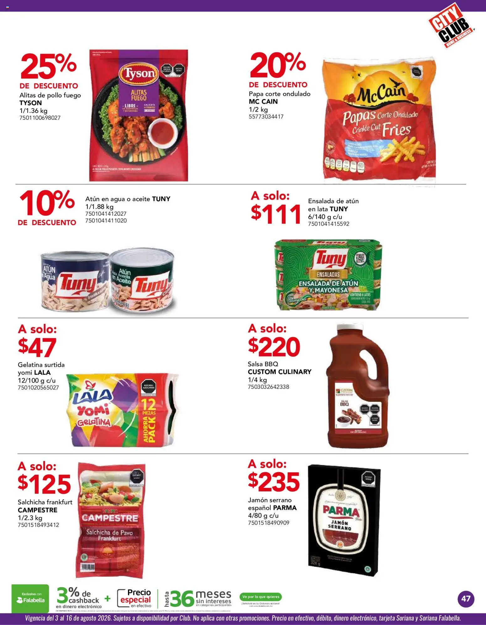 Vista previa las ofertas de la tienda City Club - City Club catálogo desde el 03/08/2026 