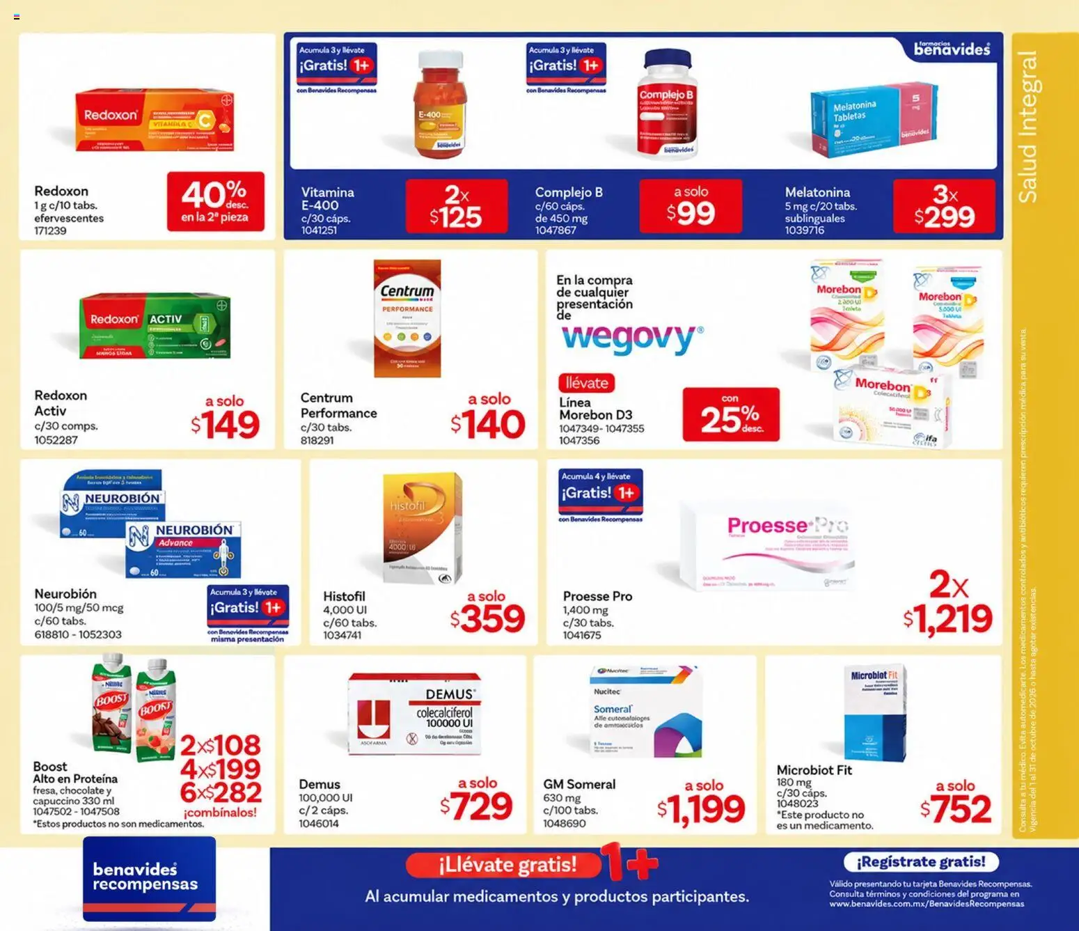 Vista previa las ofertas de la tienda Farmacia Benavides - Farmacia Benavides catálogo desde el 01/10/2026 