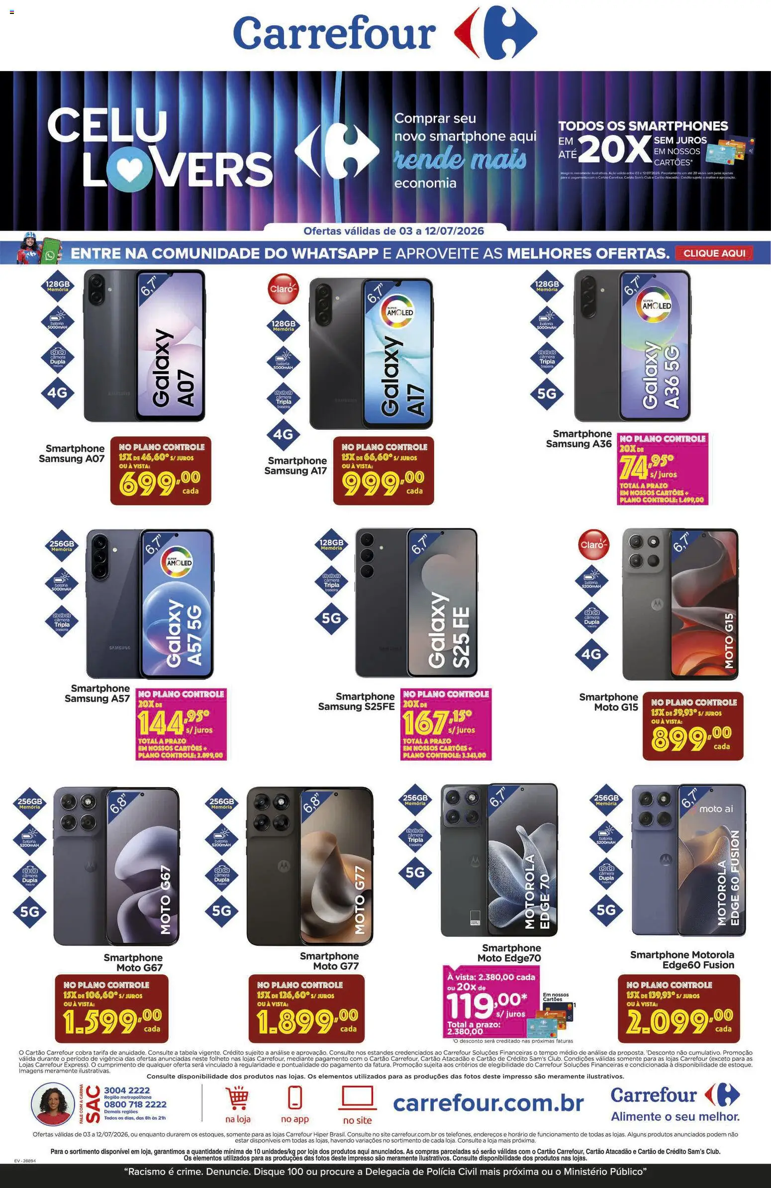 Pré-Visualização do folheto "Carrefour ofertas Celulovers" da loja Carrefour válido a partir de 03/07/2026