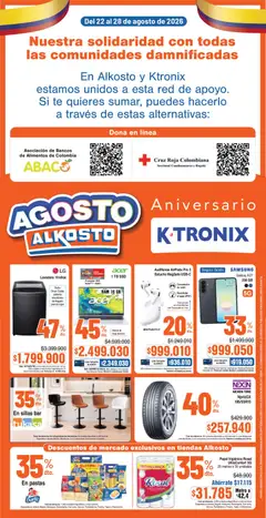  Vista previa del prospecto Alkosto catálogo del almacen Alkosto válida del 22/08/2026 al 28/08/2026