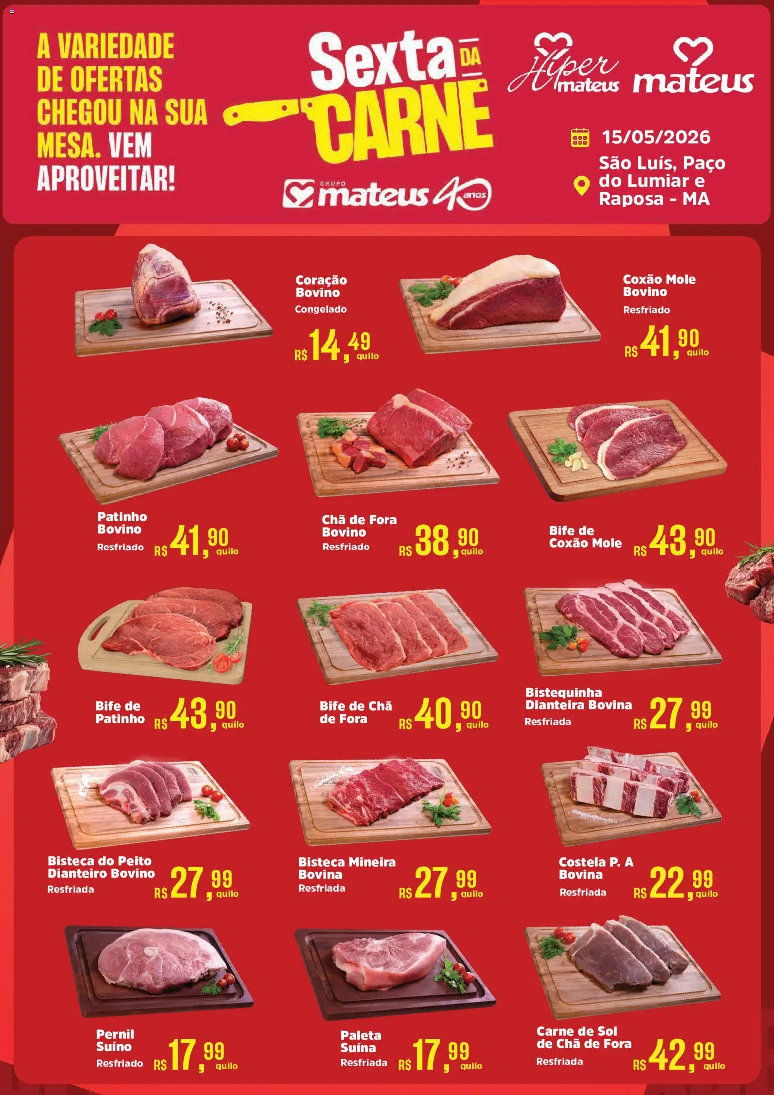 Pré-Visualização do folheto "Mateus ofertas Sexta da Carne" da loja Mateus válido a partir de 15/05/2026