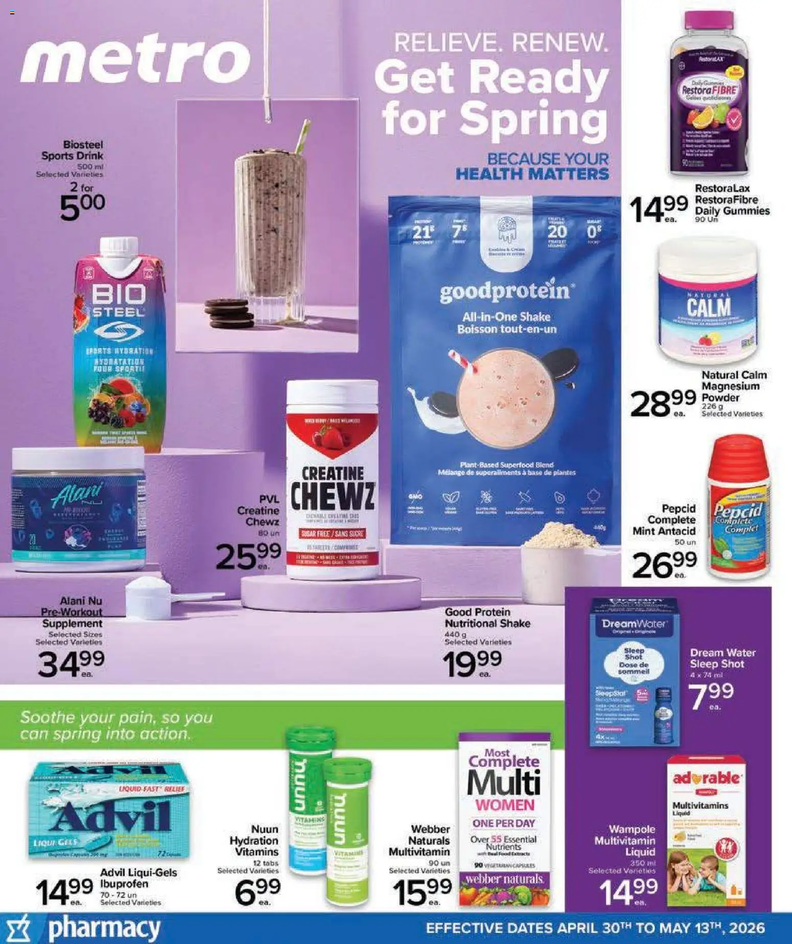 Preview of leaflet Metro Pharmacy Flyer - Trois-Pistoles from shop Metro is valid from Apr 30, 2026