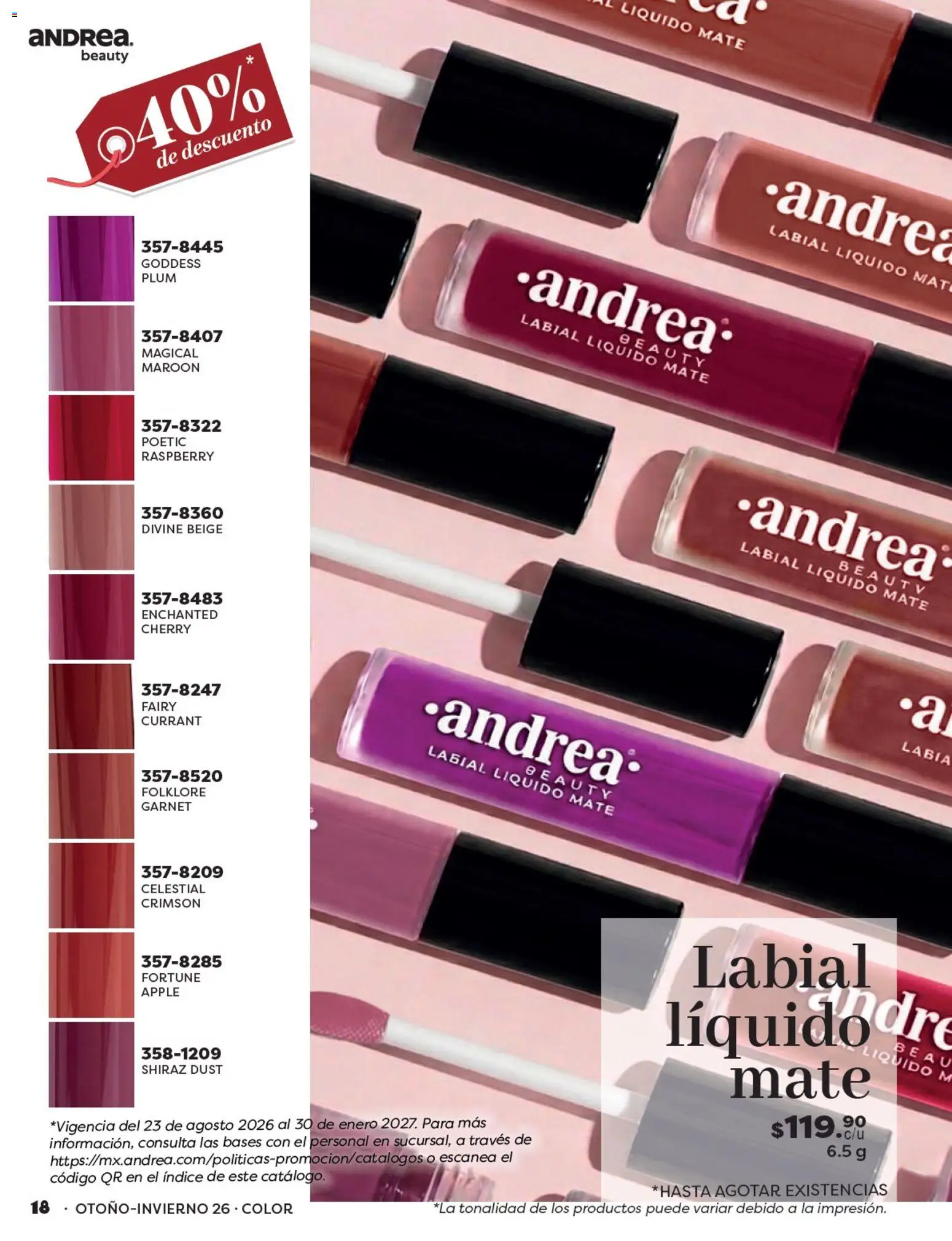 Vista previa las ofertas de la tienda Andrea - Andrea catálogo Beauty desde el 23/08/2026 