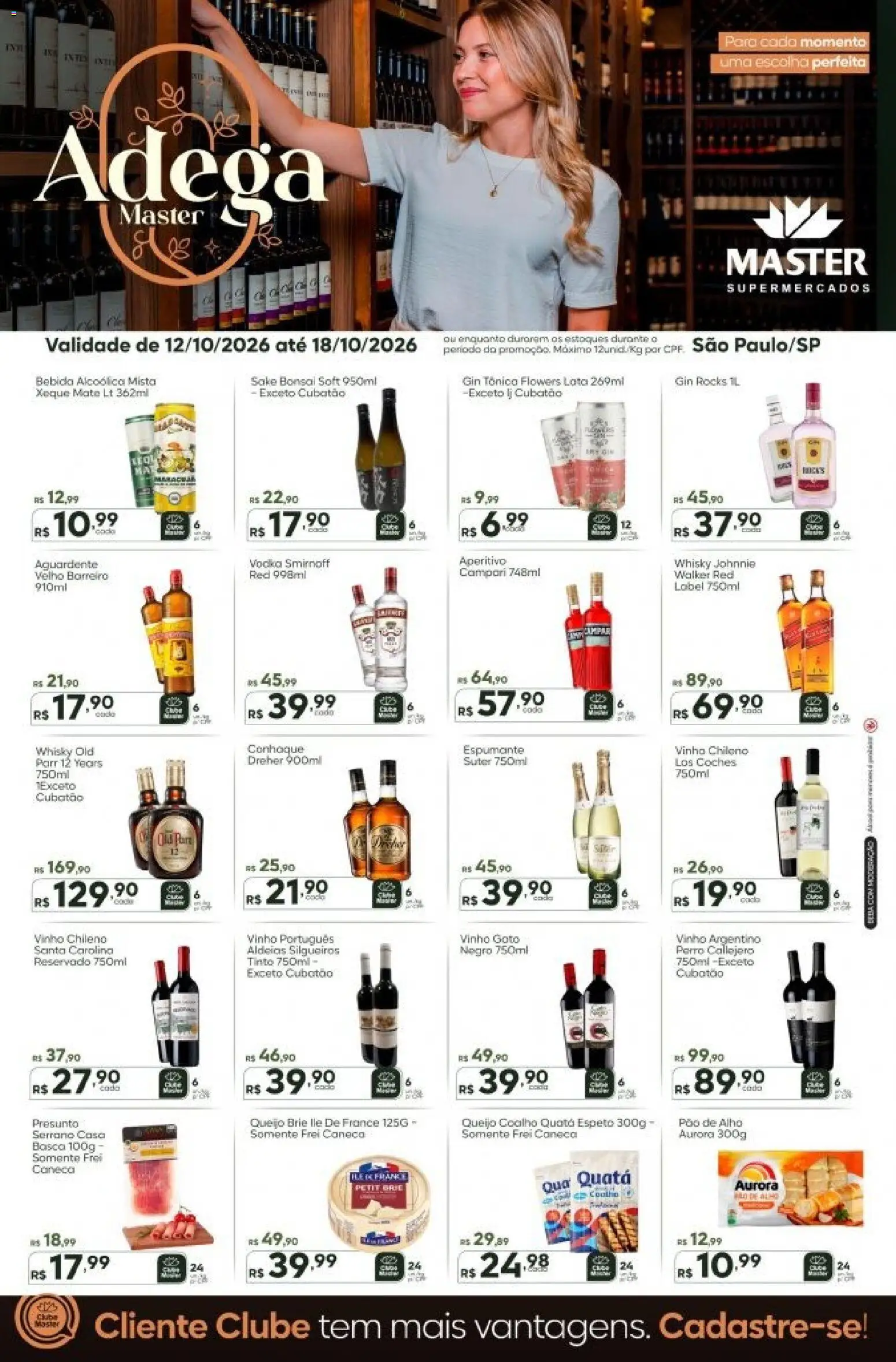 Pré-Visualização do folheto "Master ofertas Adega" da loja Master válido a partir de 12/10/2026