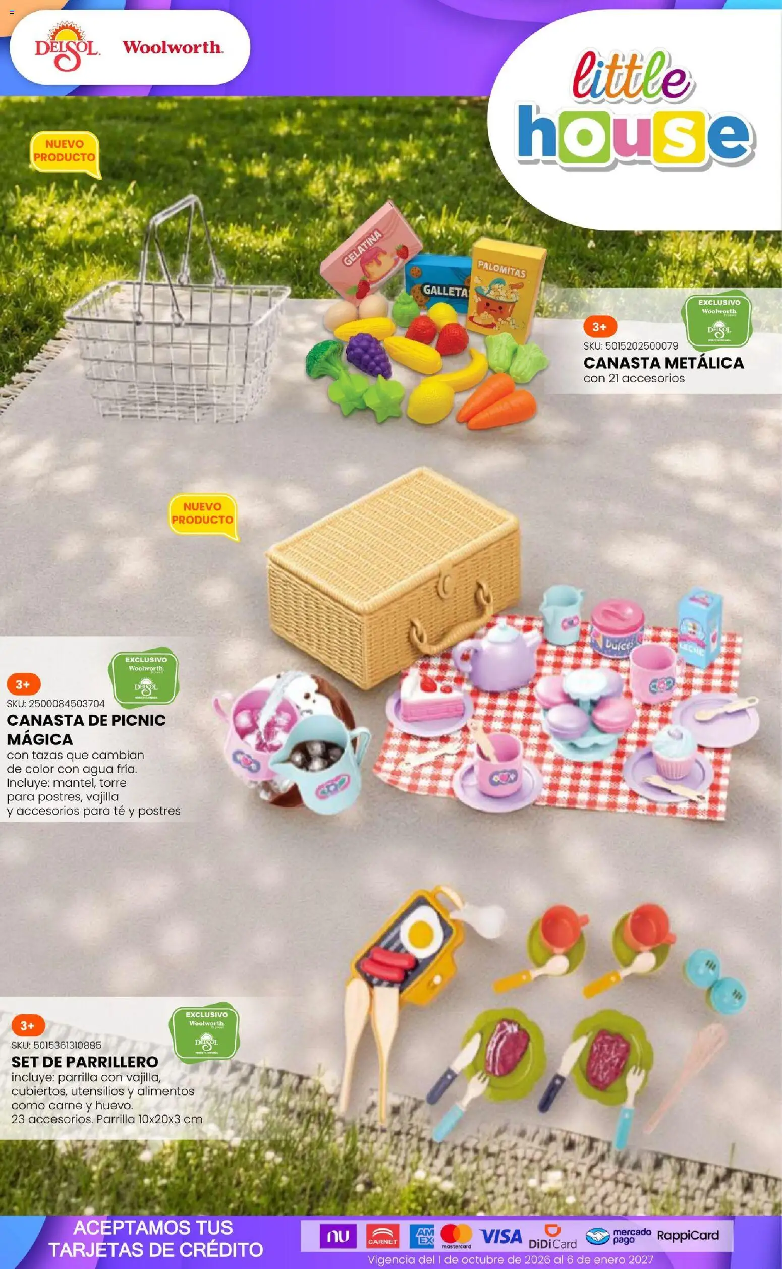 Vista previa las ofertas de la tienda Del Sol y Woolworth - Del Sol y Woolworth catálogo El Castillo del Juguete desde el 01/10/2026 - Agua, Té, Palomitas, Gelatina, Alimentos, Carne, Vajilla, Canasta