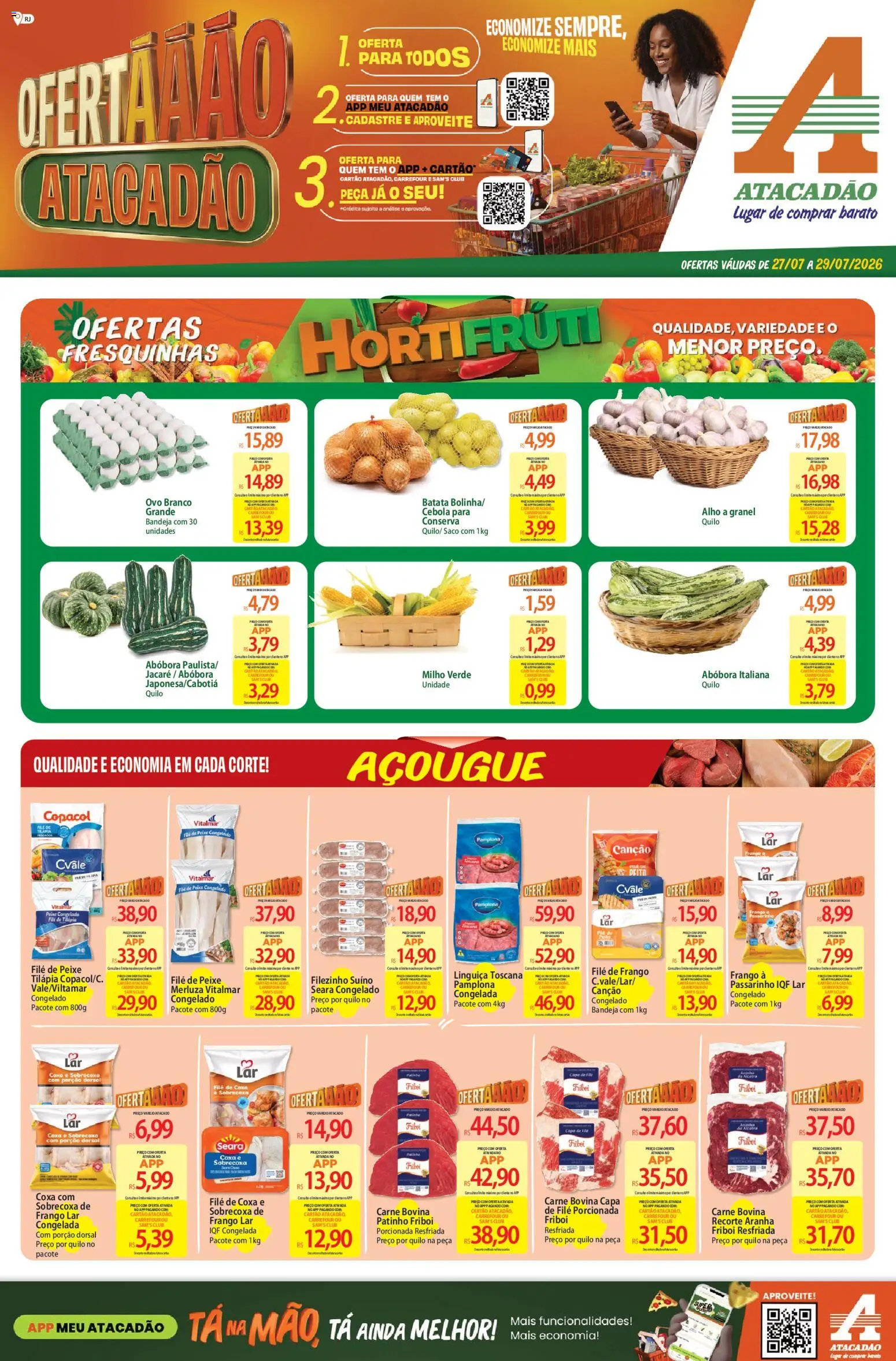 Pré-Visualização do folheto "Atacadão ofertas - RJ" da loja Atacadão válido a partir de 27/07/2026