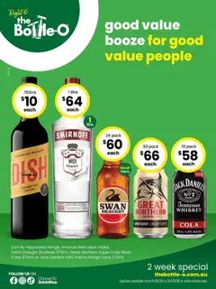 Preview of catalogue Good Value Booze, For Good Value People. 11/05 from shop The Bottle-O valid 10/05/2026