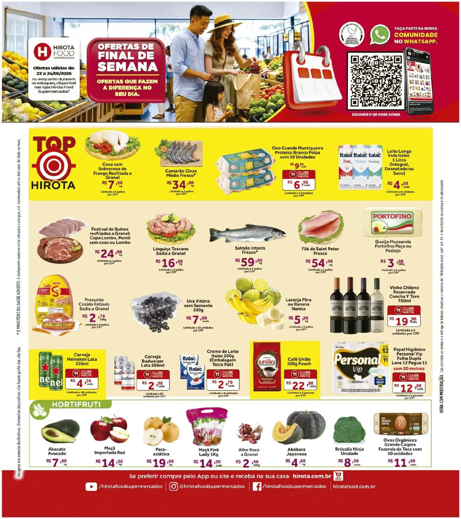 Pré-Visualização do folheto "Hirota Food ofertas de Final de Semana" da loja Hirota Food válido a partir de 22/05/2026