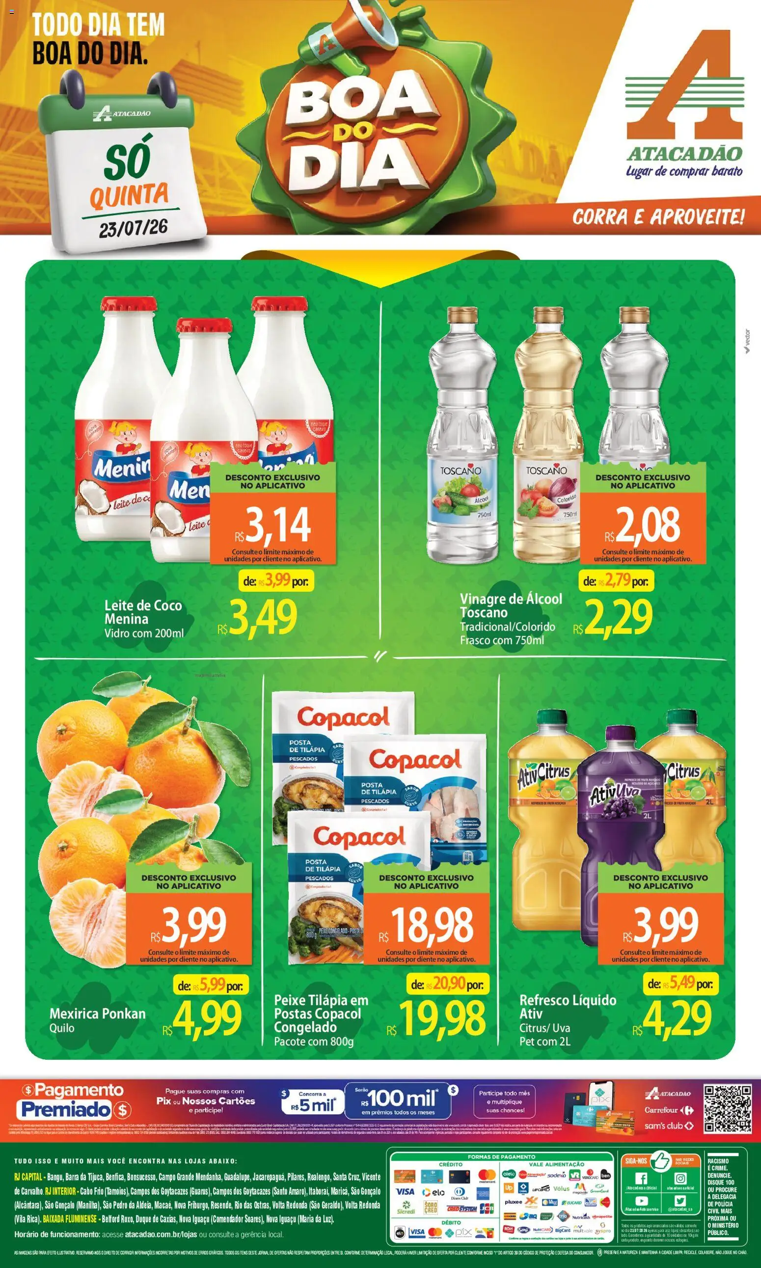 Pré-Visualização do folheto "Atacadão ofertas - RJ" da loja Atacadão válido a partir de 23/07/2026