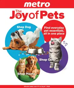 Un aperçu du dépliant Metro Pet Digest Flyer - Alma du magasin Metro est valide à partir 18 juin 2026