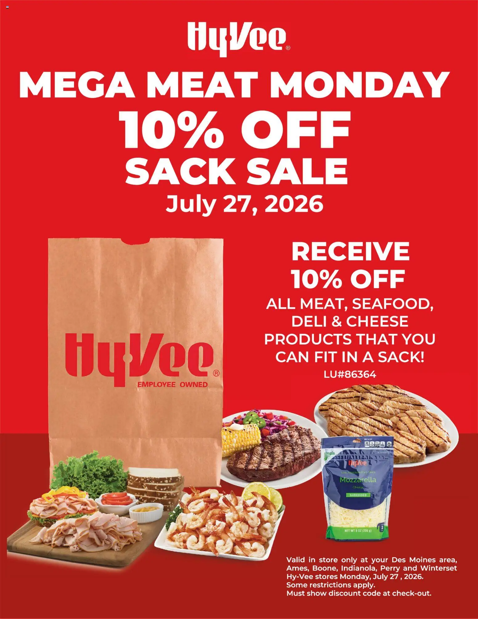 Ad Preview of HyVee HyVee Mega Meat Monday from 07/27/2026