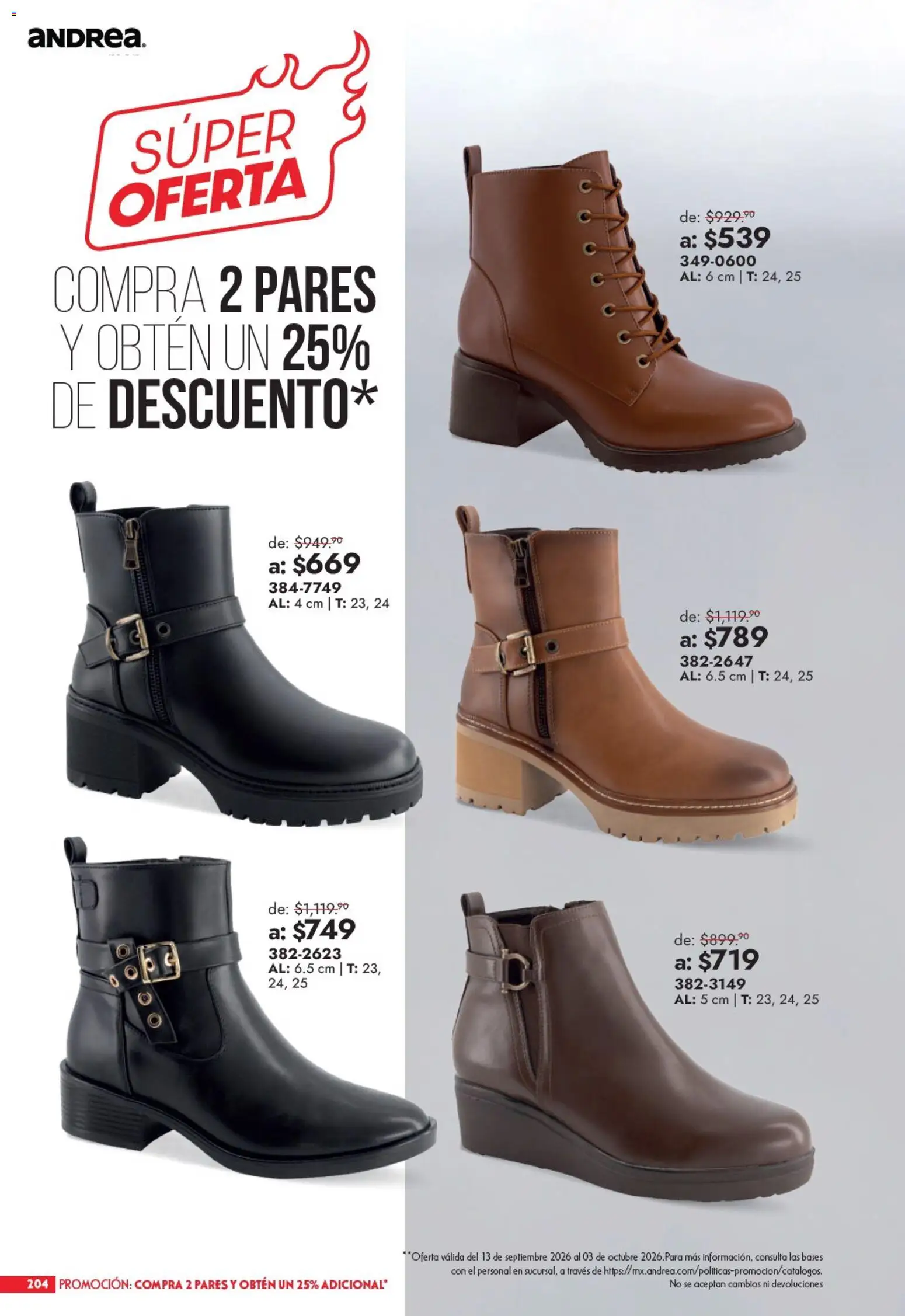 Vista previa las ofertas de la tienda Andrea - Andrea catálogo Outlet desde el 13/09/2026 