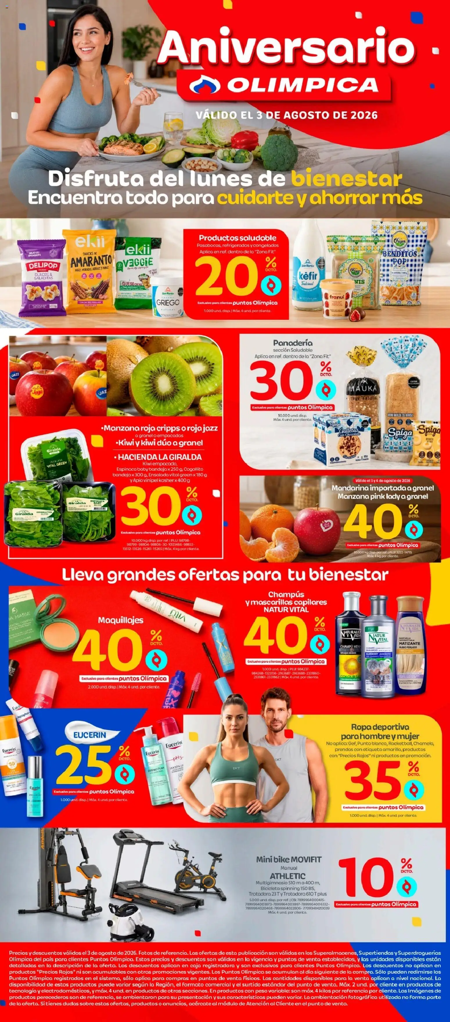  Vista previa del prospecto Olímpica catálogo disfruta del lunes de bienestar del almacen Olímpica válida del 03/08/2026 al 03/08/2026