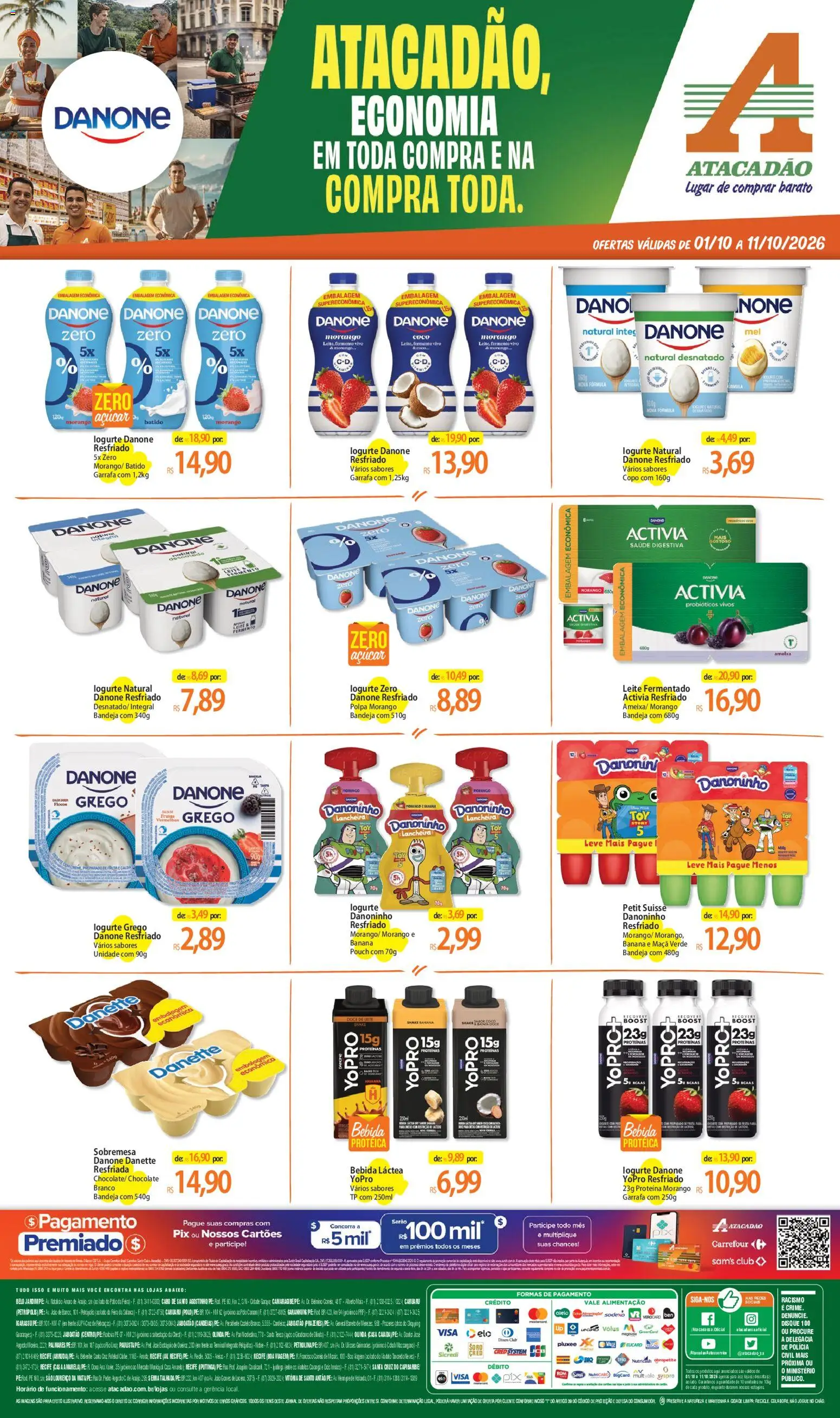 Pré-Visualização do folheto "Atacadão ofertas - PE" da loja Atacadão válido a partir de 01/10/2026 - Chocolate, Sobremesa, Bebida, Quinoa, Açúcar, Proteína, Creme, Bebida proteica