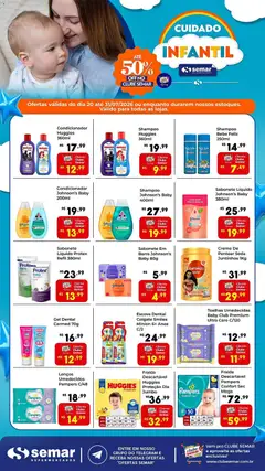 Pré-Visualização do folheto "Semar Supermercado ofertas Cuidado Infantil" da loja Semar Supermercado válido a partir de 20/07/2026