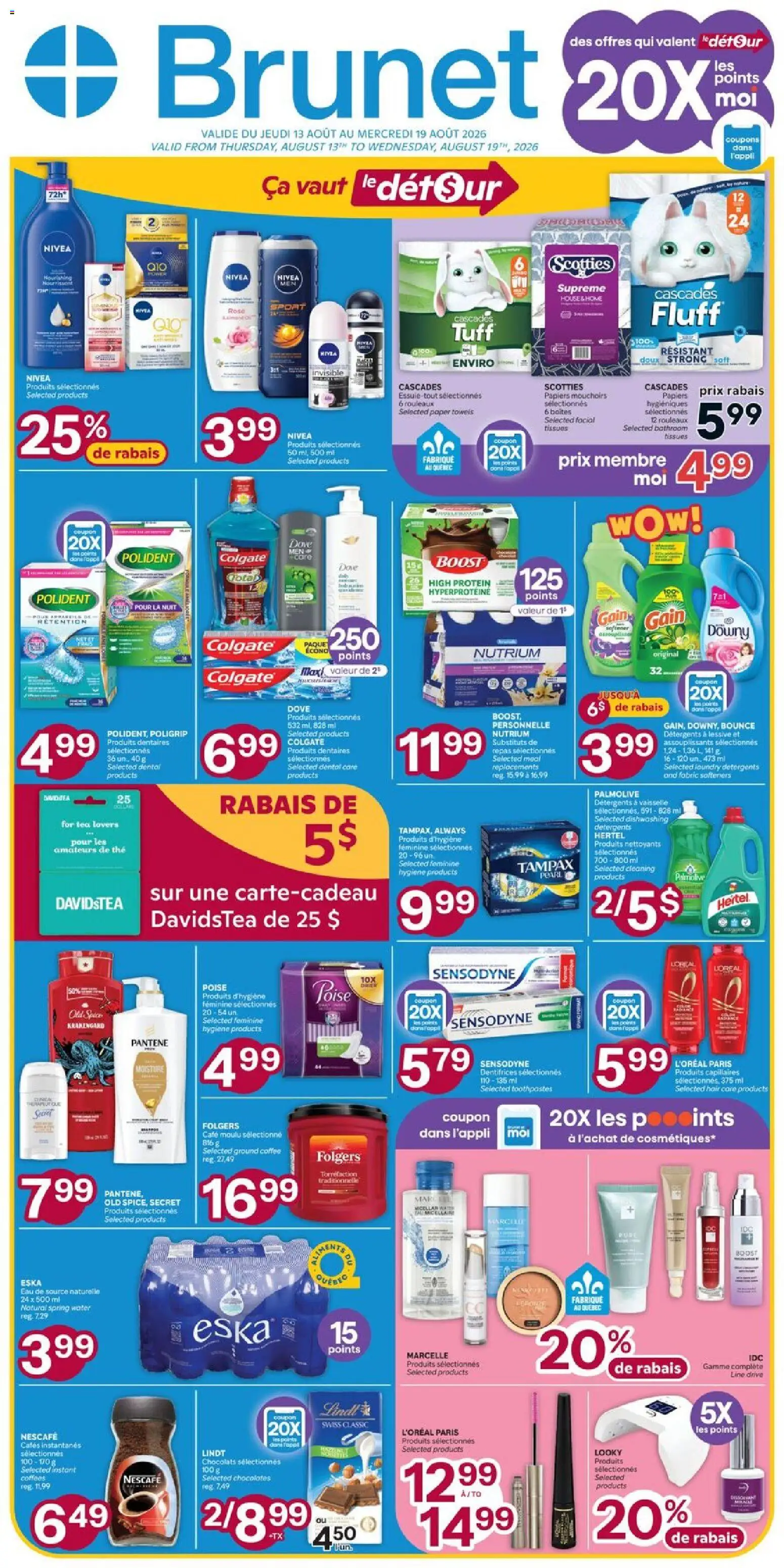 Preview of leaflet Brunet weekly flyer / circulaire from shop Brunet is valid from Aug 13, 2026