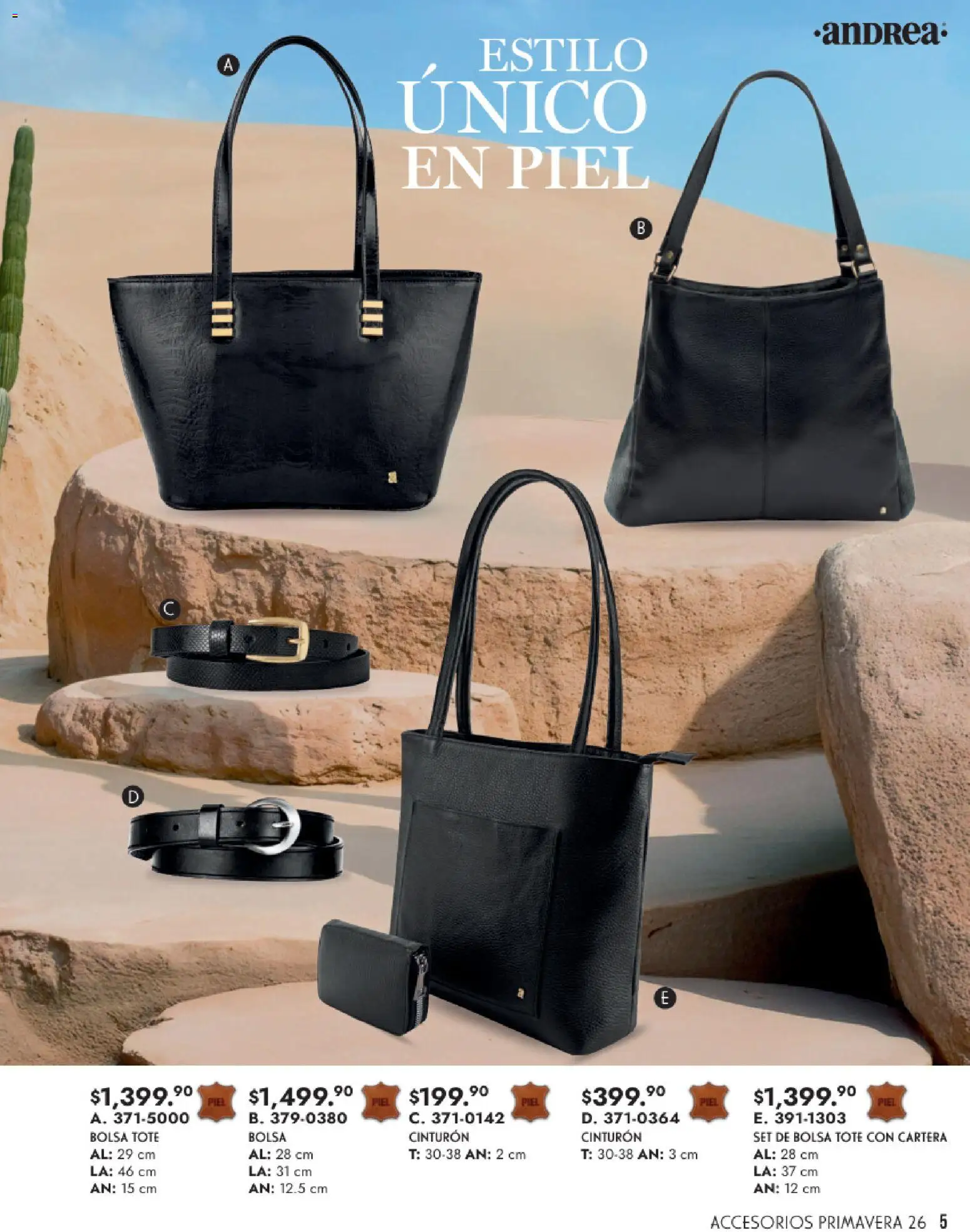Vista previa las ofertas de la tienda Andrea - Catálogo Primavera desde el 25/01/2026 - Bolsa, Cinturón