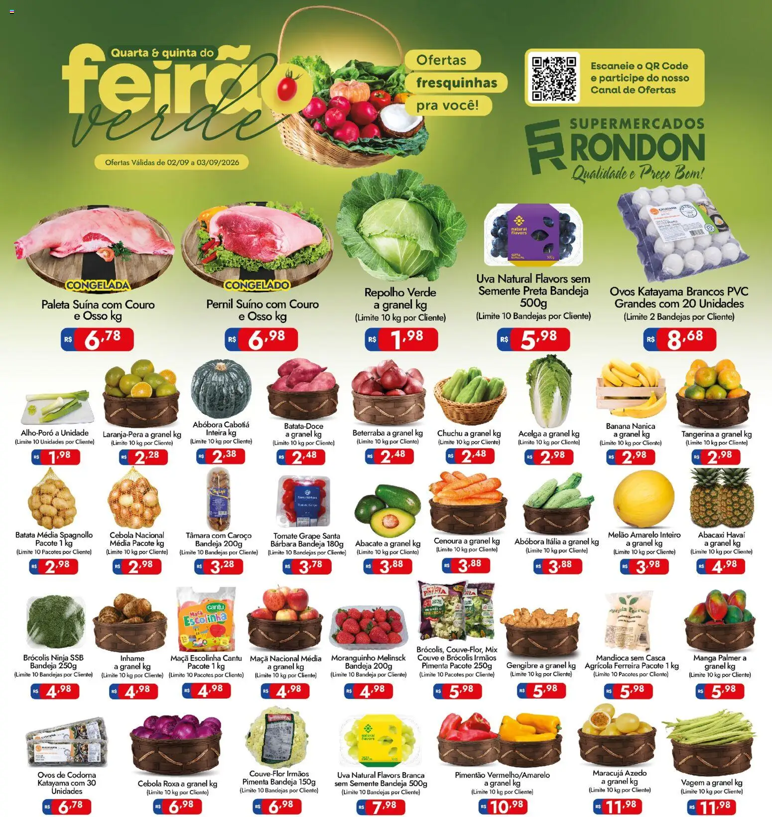Pré-Visualização do folheto "Supermercados Rondon - Ofertas da semana" da loja Supermercados Rondon válido a partir de 02/09/2026