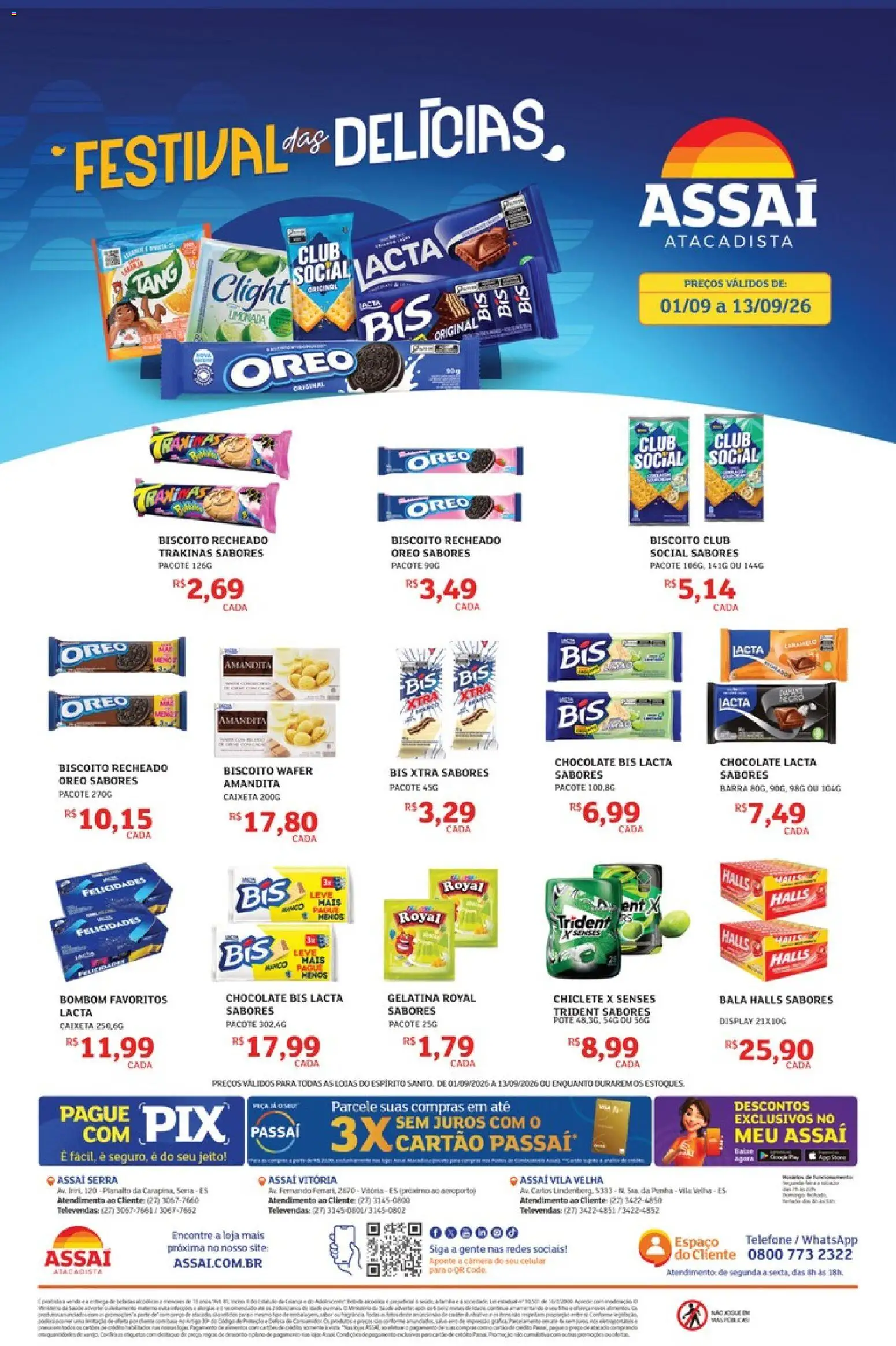 Pré-Visualização do folheto "Assaí Atacadista ofertas - ES" da loja Assaí Atacadista válido a partir de 01/09/2026 - Celular, Telefone, Câmera, Chocolate, Biscoito, Gelatina, Bala, Chiclete