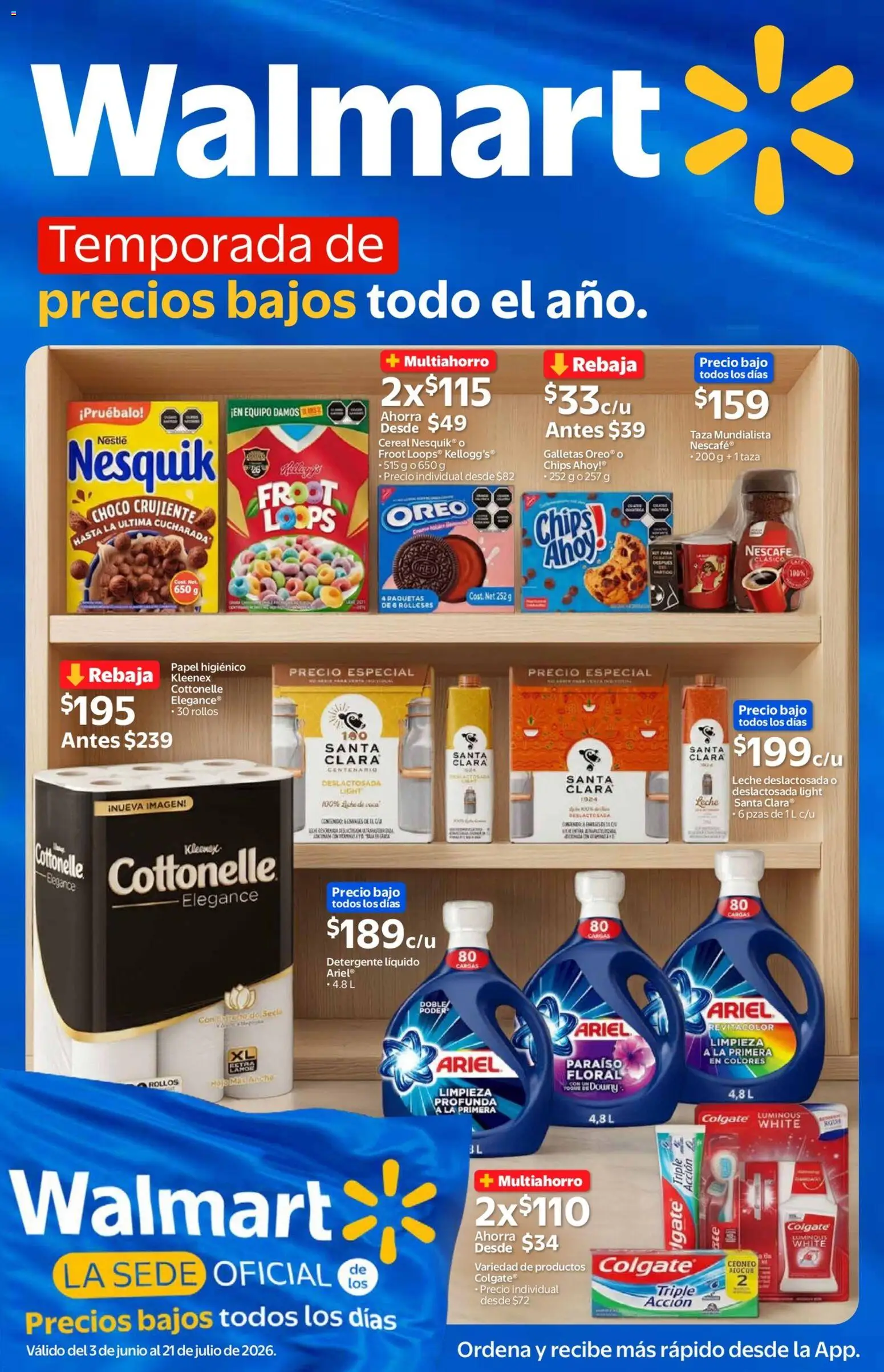 Vista previa las ofertas de la tienda Walmart - Walmart folleto desde el 03/06/2026 - Galletas, Leche, Taza, Papel higiénico, Oreo, Detergente, Detergente líquido