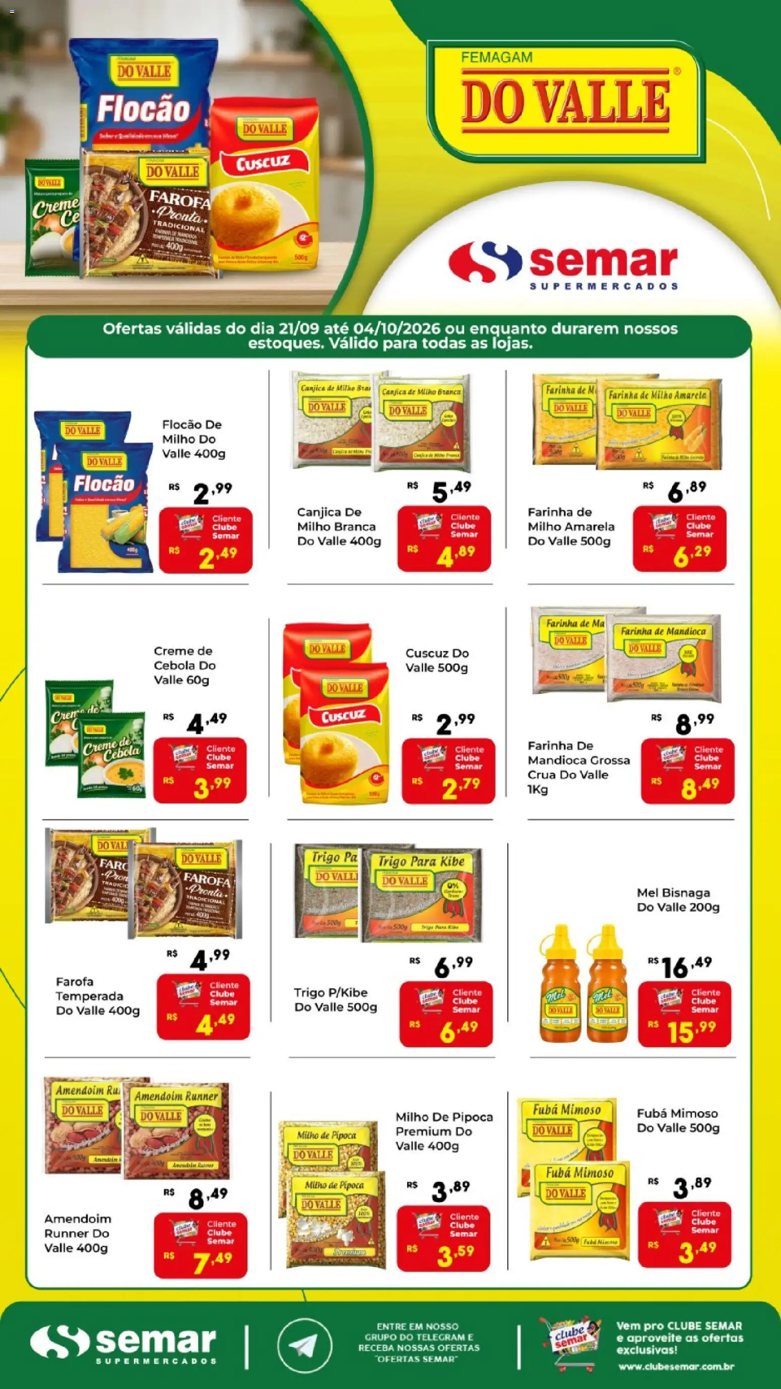 Pré-Visualização do folheto "Semar Supermercado ofertas do Valle" da loja Semar Supermercado válido a partir de 21/09/2026