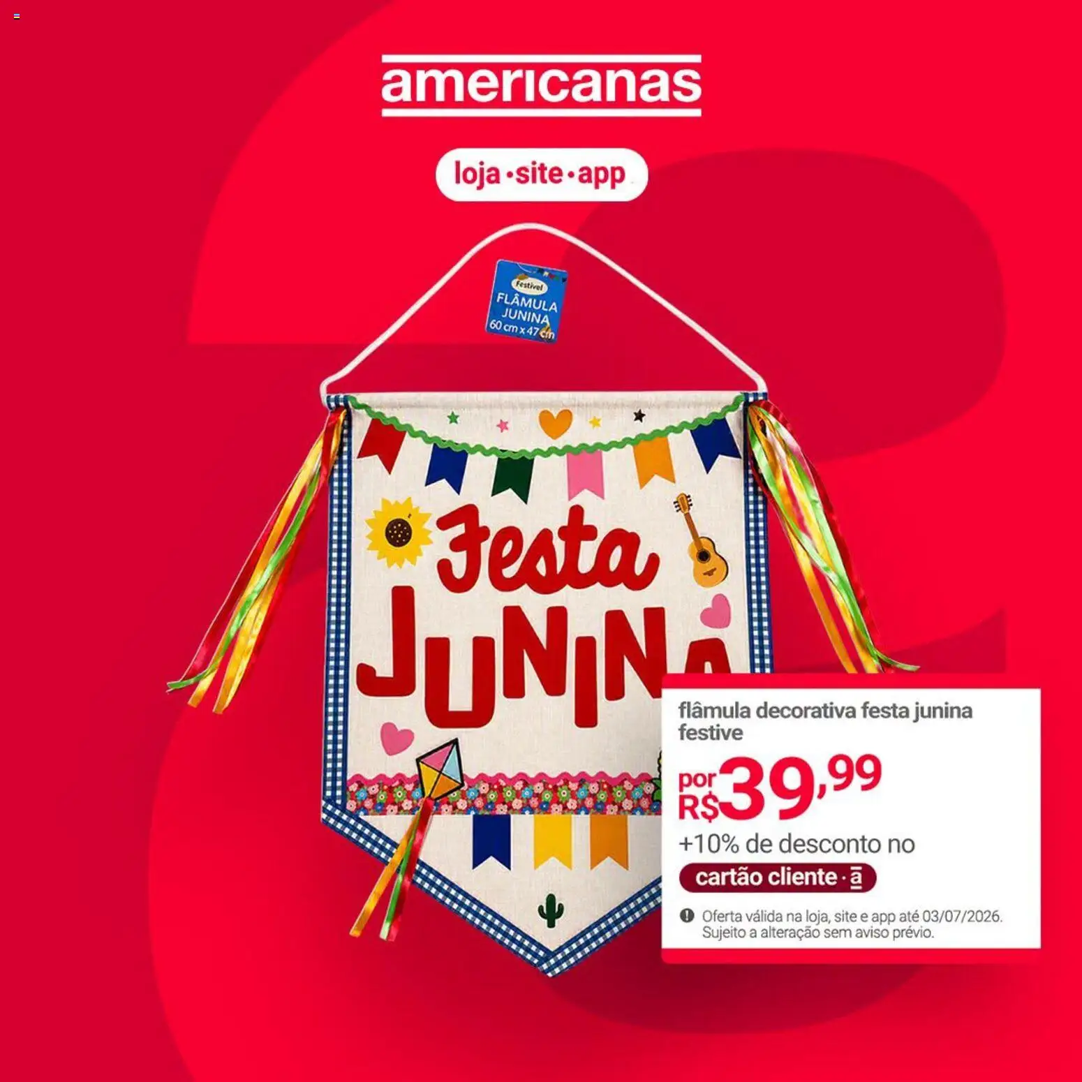 Pré-Visualização do folheto "Lojas Americanas - Ofertas atuais" da loja Lojas Americanas válido a partir de 01/07/2026