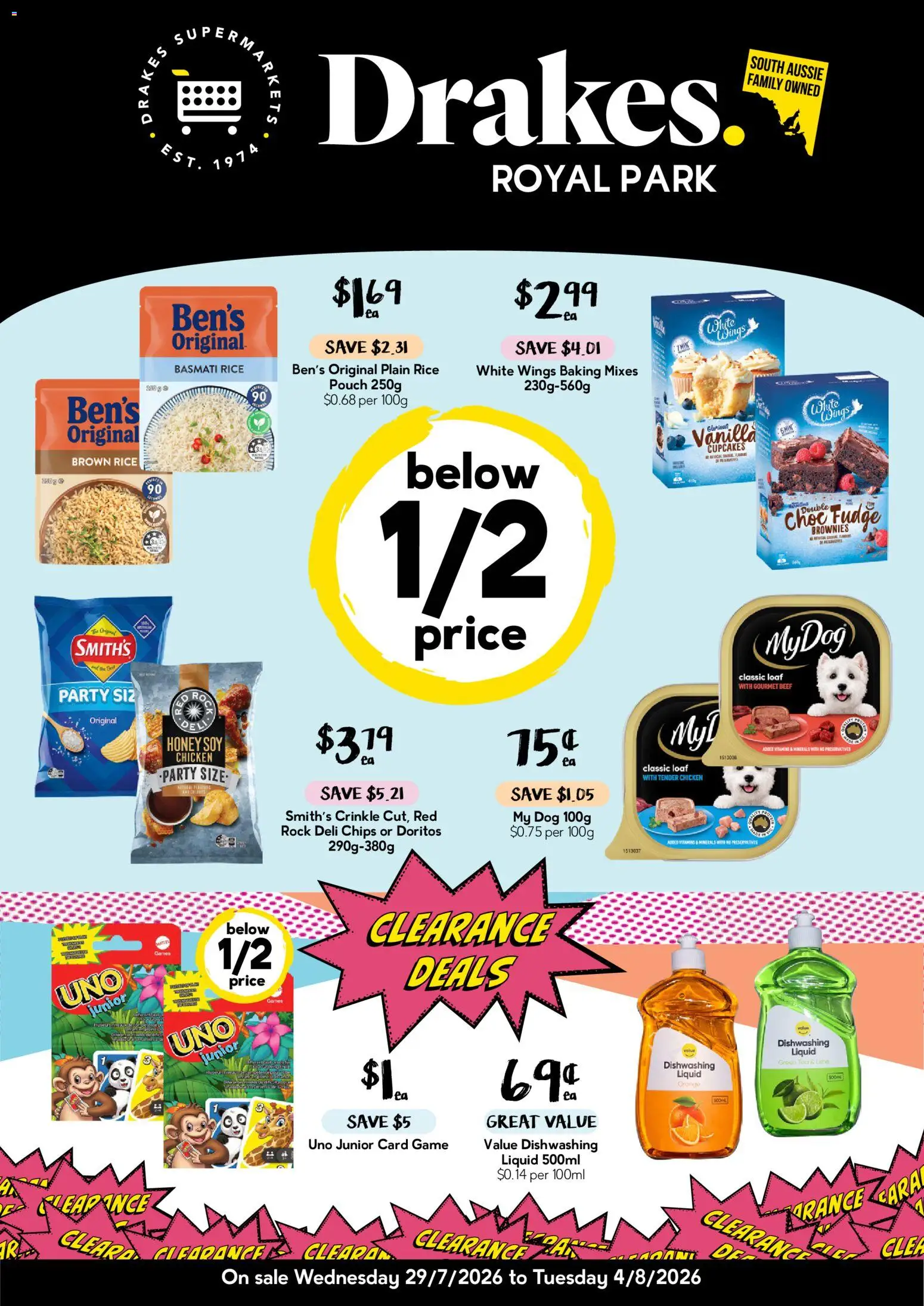 Preview of catalogue Drakes Royal Park from shop Drakes valid 29/07/2026 - Brownies, Chicken, Tea, Beef, Chips, Basmati rice, Game, Vanilla