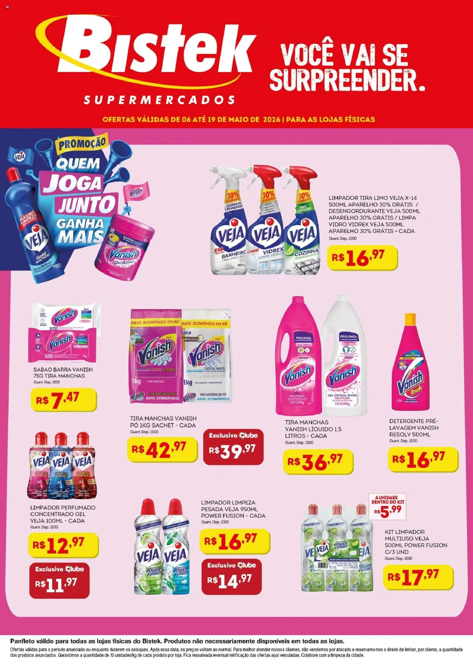 Pré-Visualização do folheto "Bistek Supermercados ofertas Reckitt " da loja Bistek Supermercados válido a partir de 06/05/2026