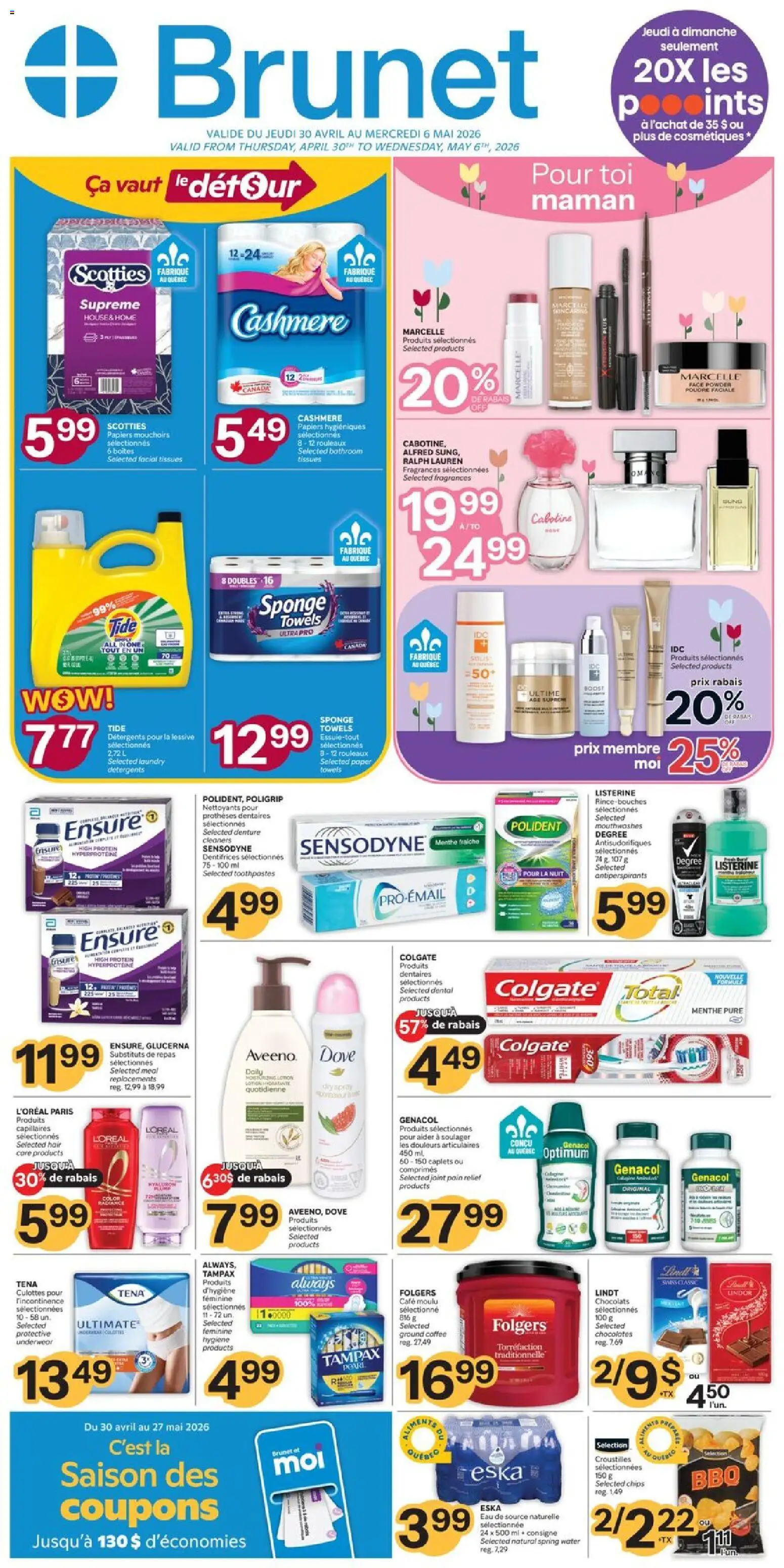 Preview of leaflet Brunet weekly flyer / circulaire from shop Brunet is valid from Apr 30, 2026