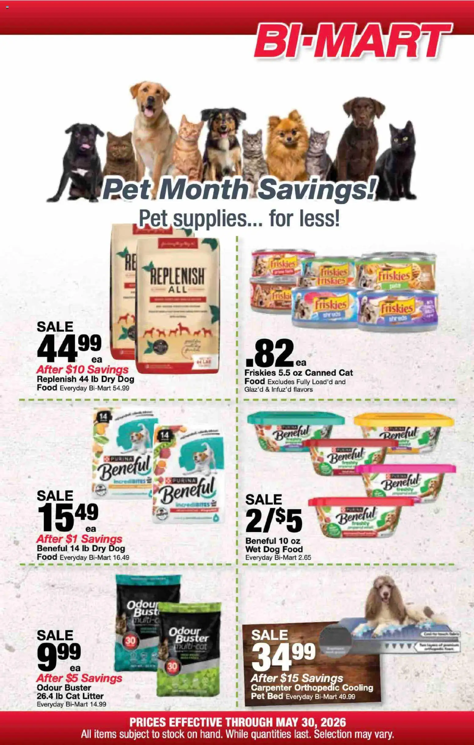 Ad Preview of Bi-Mart Bi-Mart Pet Month Savings Guide from 05/04/2026