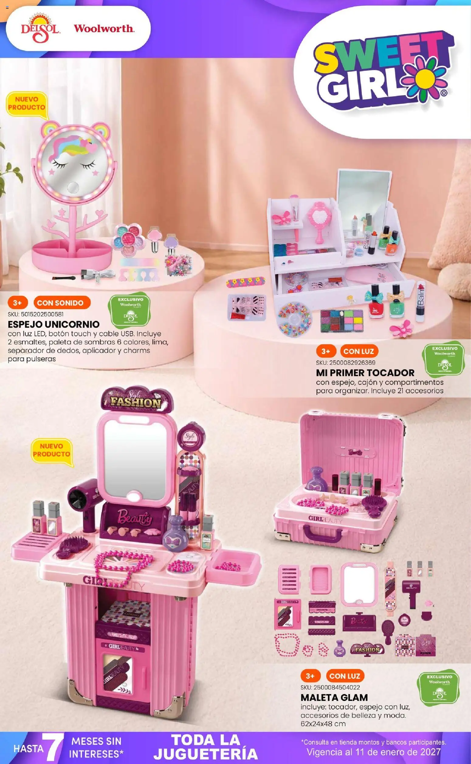 Vista previa las ofertas de la tienda Del Sol y Woolworth - Del Sol y Woolworth catálogo El Castillo del Juguete desde el 01/10/2026 - Espejo, Maleta, Paleta, Cable