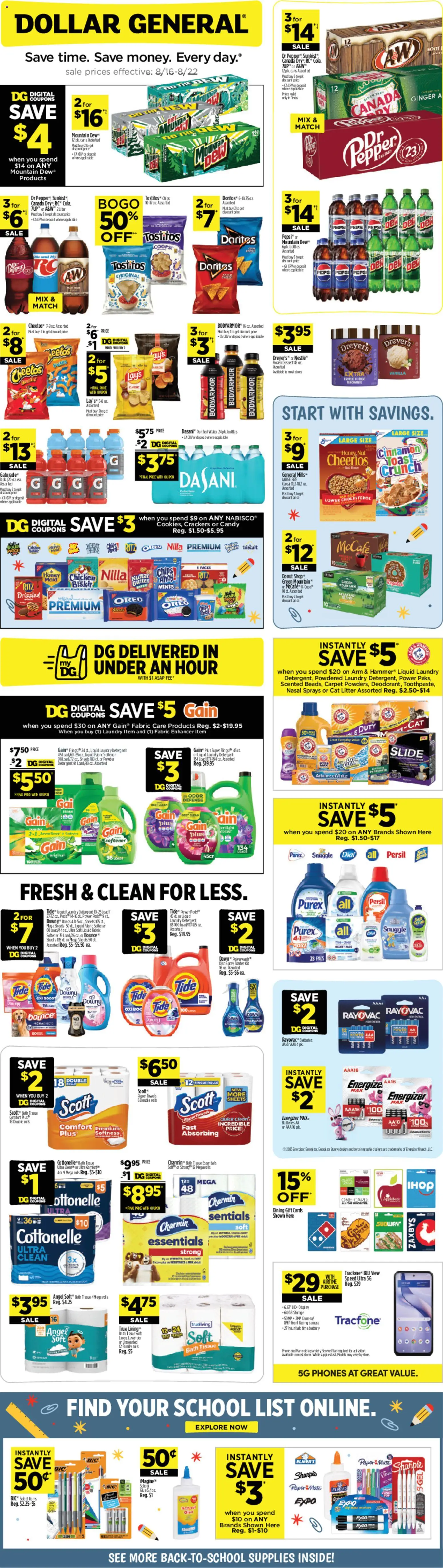 Ad Preview of Dollar General Dollar General Weekly Ad from 08/16/2026