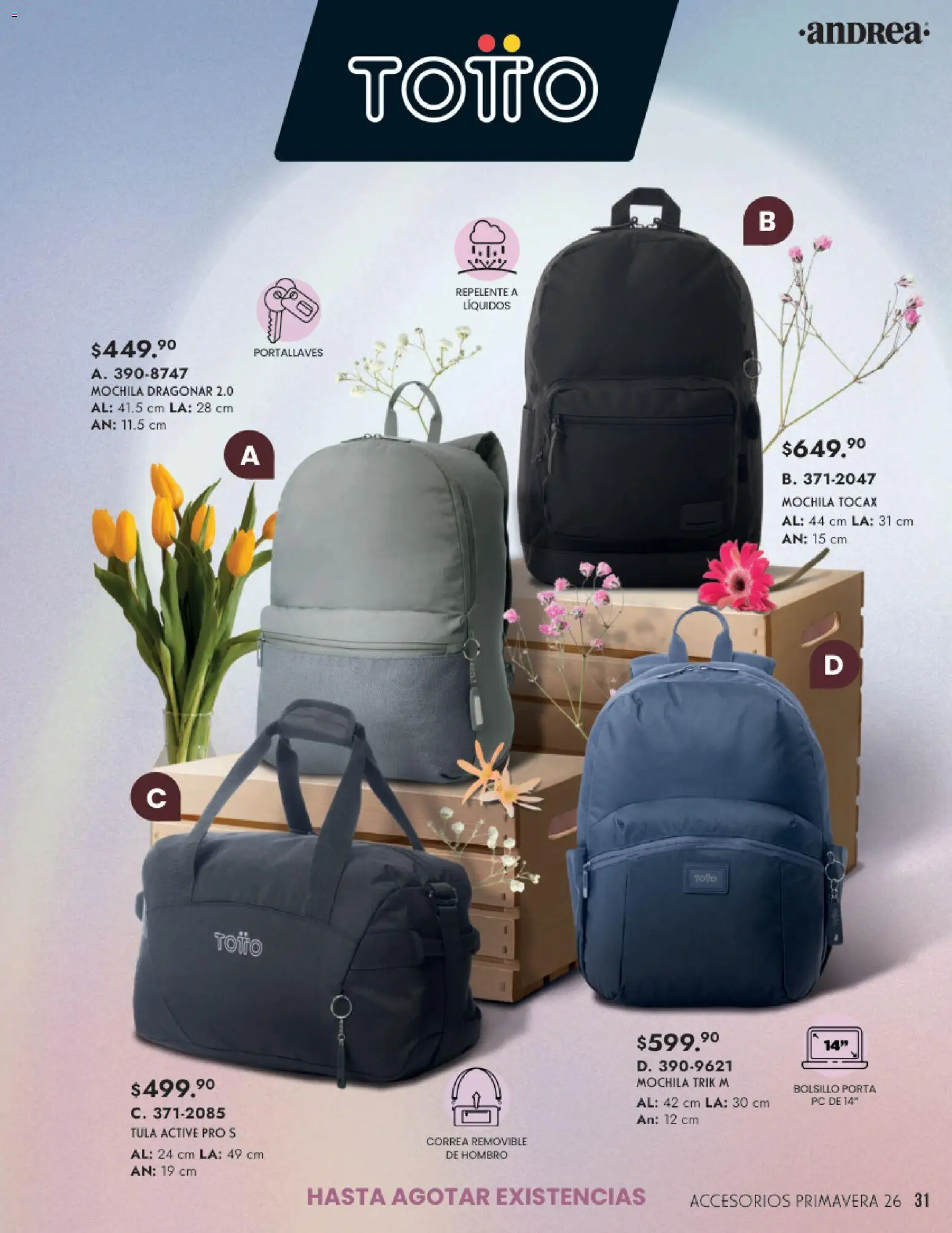 Vista previa las ofertas de la tienda Andrea - Catálogo Primavera desde el 25/01/2026 - Mochila, Repelente