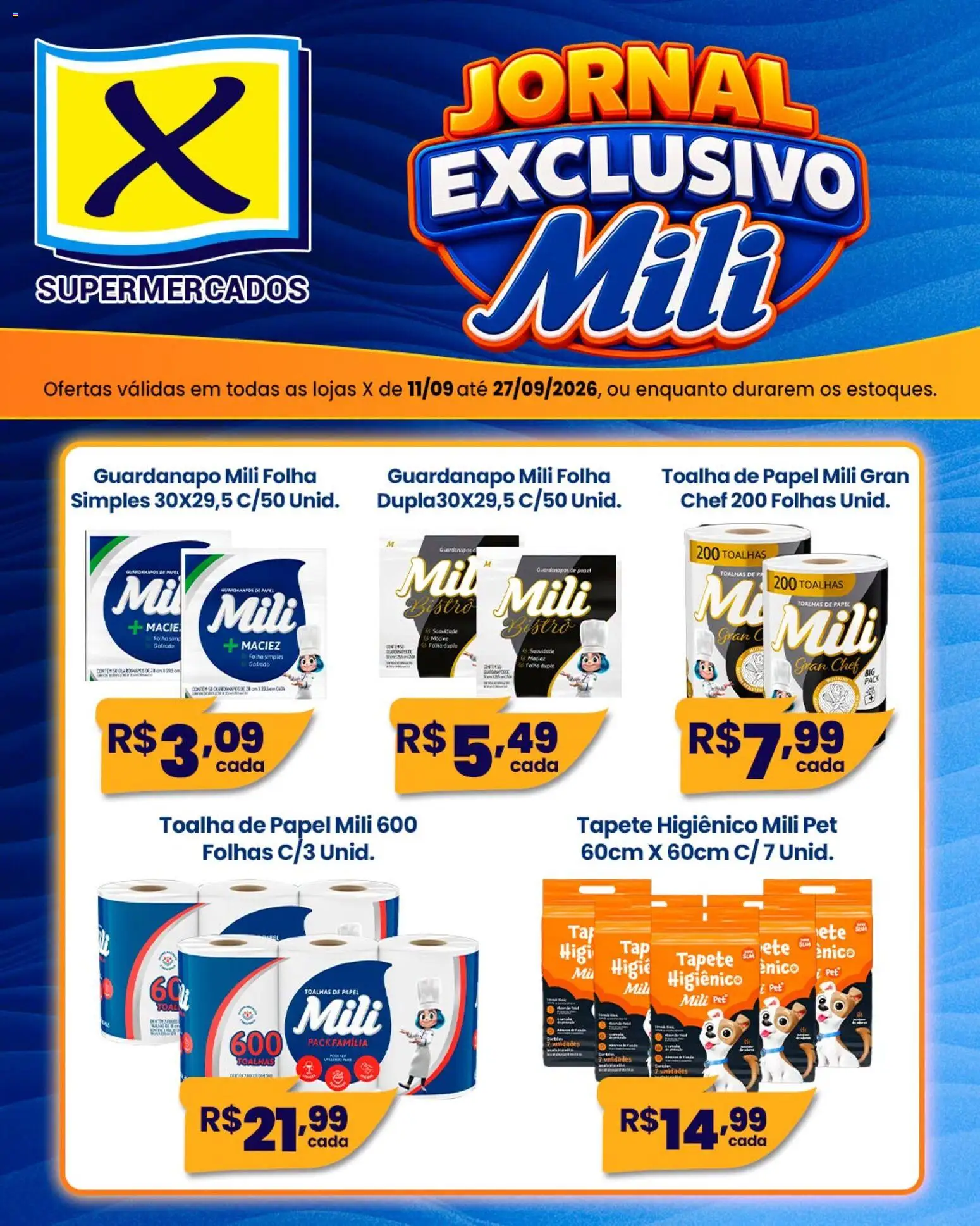 Pré-Visualização do folheto "X Supermercados ofertas Mili" da loja X Supermercados válido a partir de 11/09/2026
