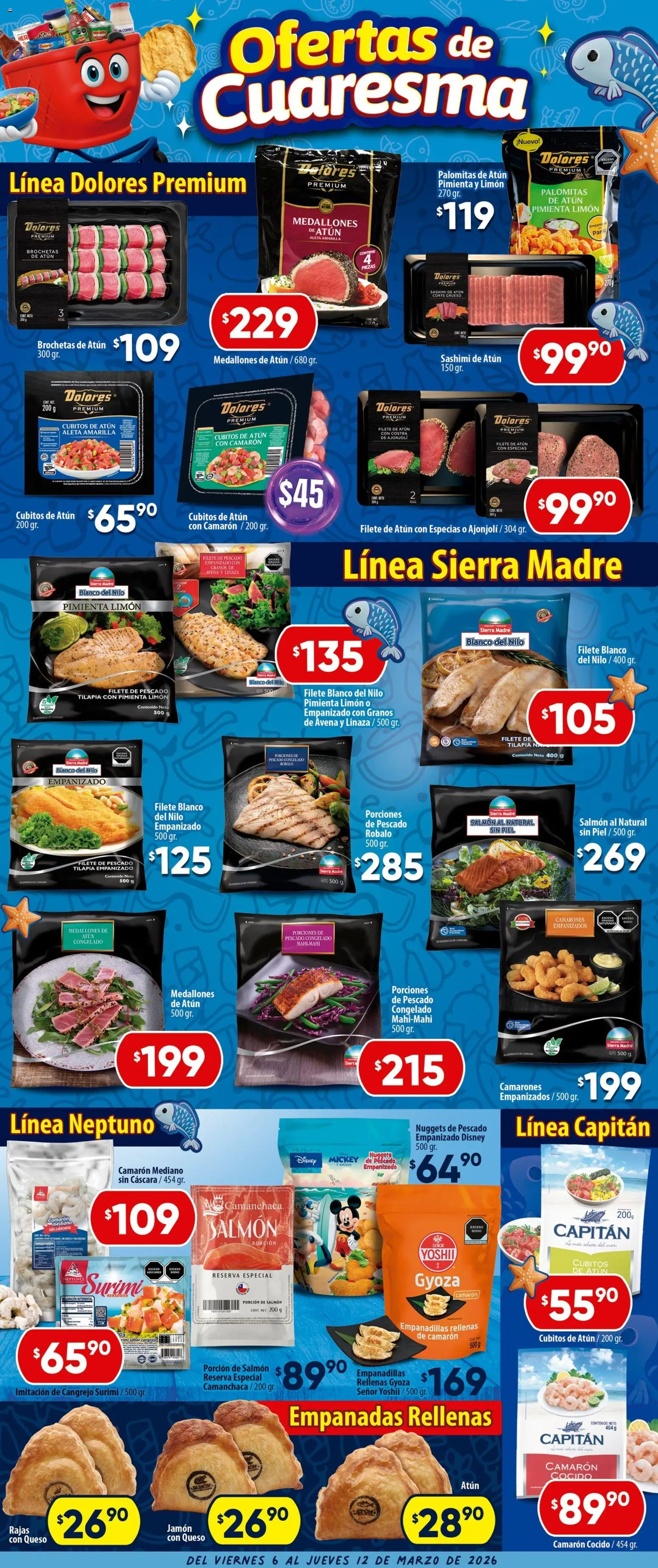 Vista previa las ofertas de la tienda Calimax - Calimax folleto Tijuana desde el 06/03/2026 - Palomitas, Limón, Queso, Camarones, Sierra, Pimienta, Jamón, Filete
