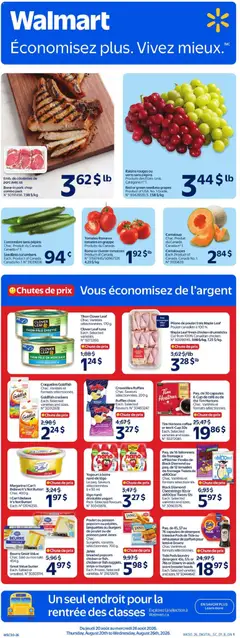 Un aperçu du dépliant Walmart circulaire du magasin Walmart est valide à partir 20 août 2026