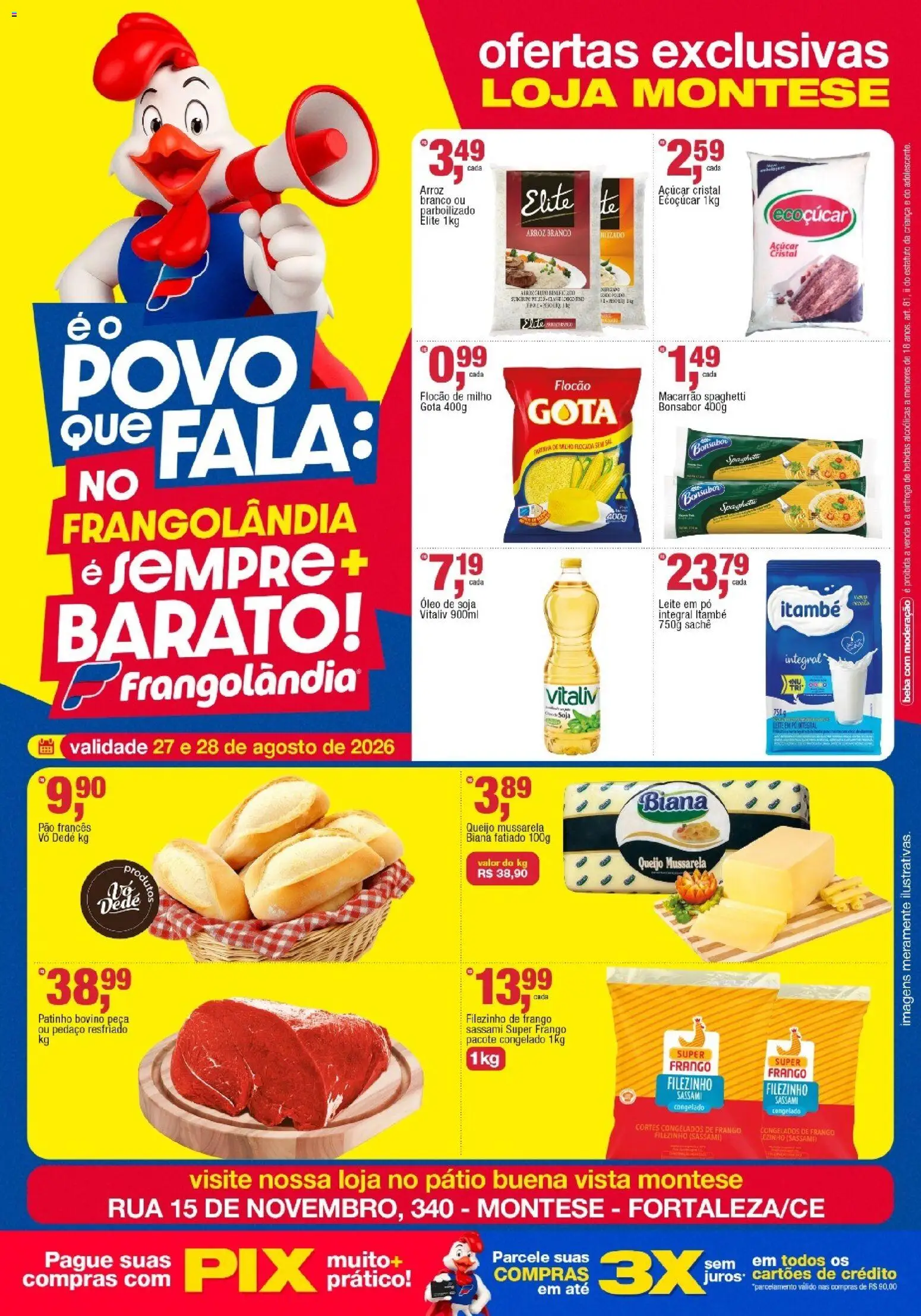 Pré-Visualização do folheto "Frangolândia ofertas Exclusivas Loja Montese" da loja Frangolândia válido a partir de 27/08/2026