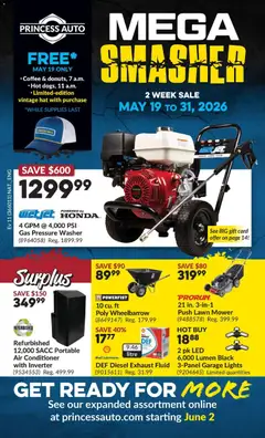 Preview of leaflet Princess Auto flyer - 2 Week Sale! from shop Princess Auto is valid from May 19, 2026