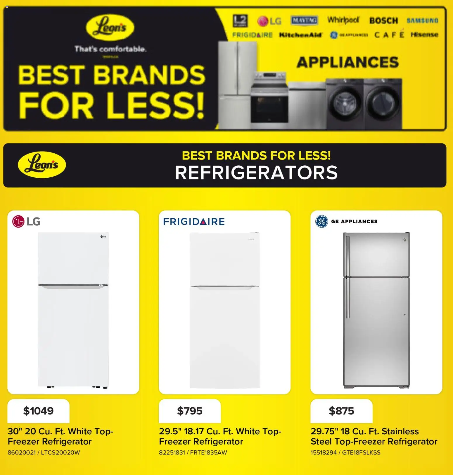 Preview of leaflet Leon's flyer - BBFL Appliances from shop Leon's is valid from Oct 01, 2026 - Refrigerator, Freezer