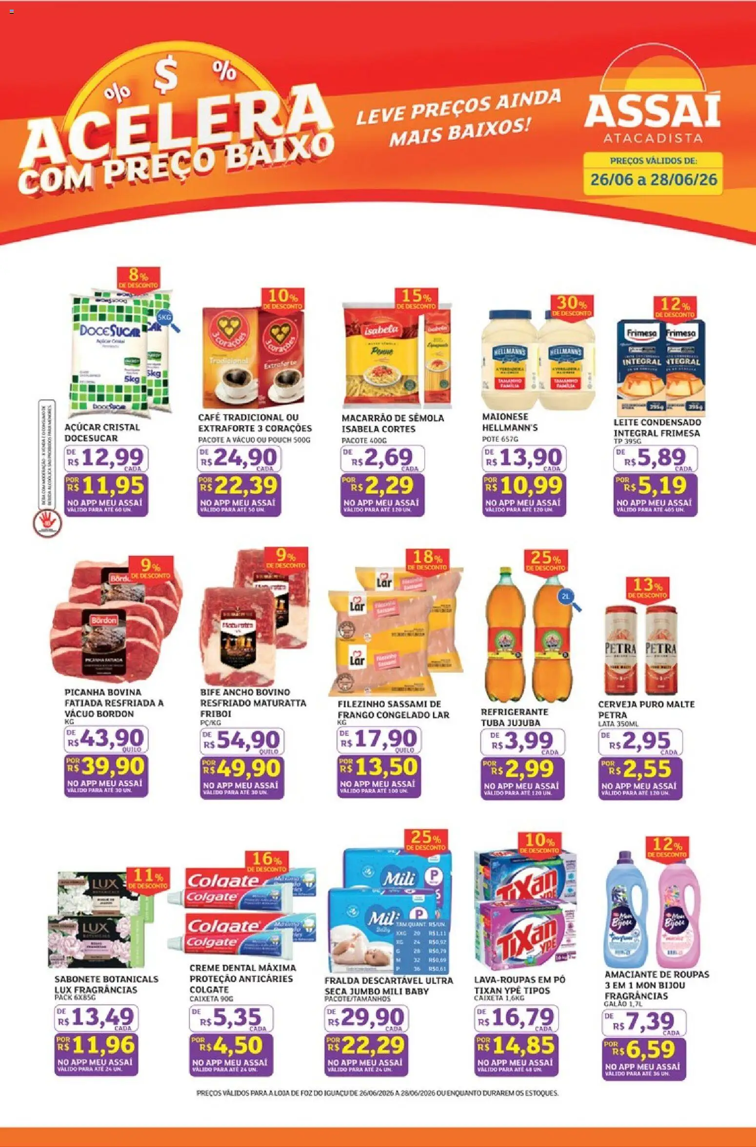 Pré-Visualização do folheto "Assaí Atacadista ofertas - PR" da loja Assaí Atacadista válido a partir de 26/06/2026