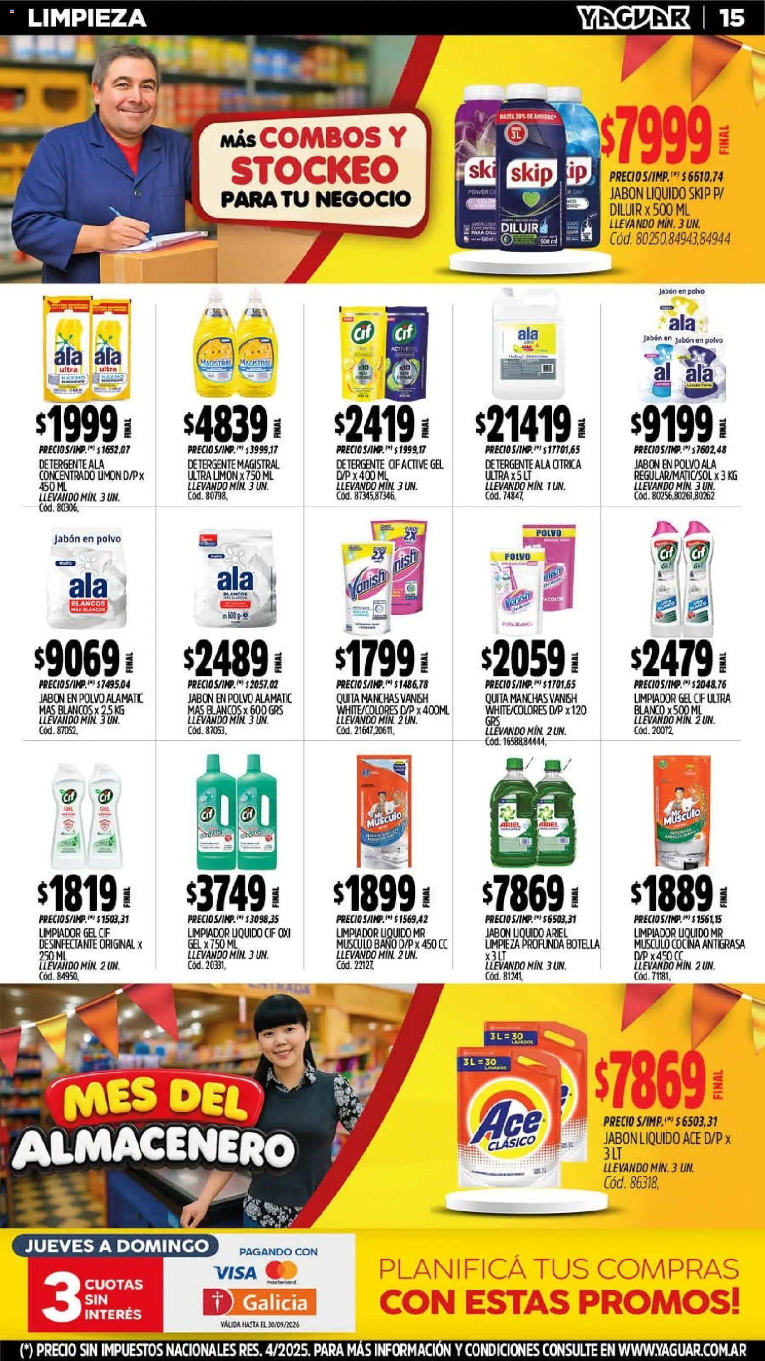 Vista previa del folleto de la tienda Yaguar válido desde el 14/09/2026 - Cocina, Limón, Jabón, Jabón líquido, Detergente, Polvo, Jabón en polvo, Limpiador