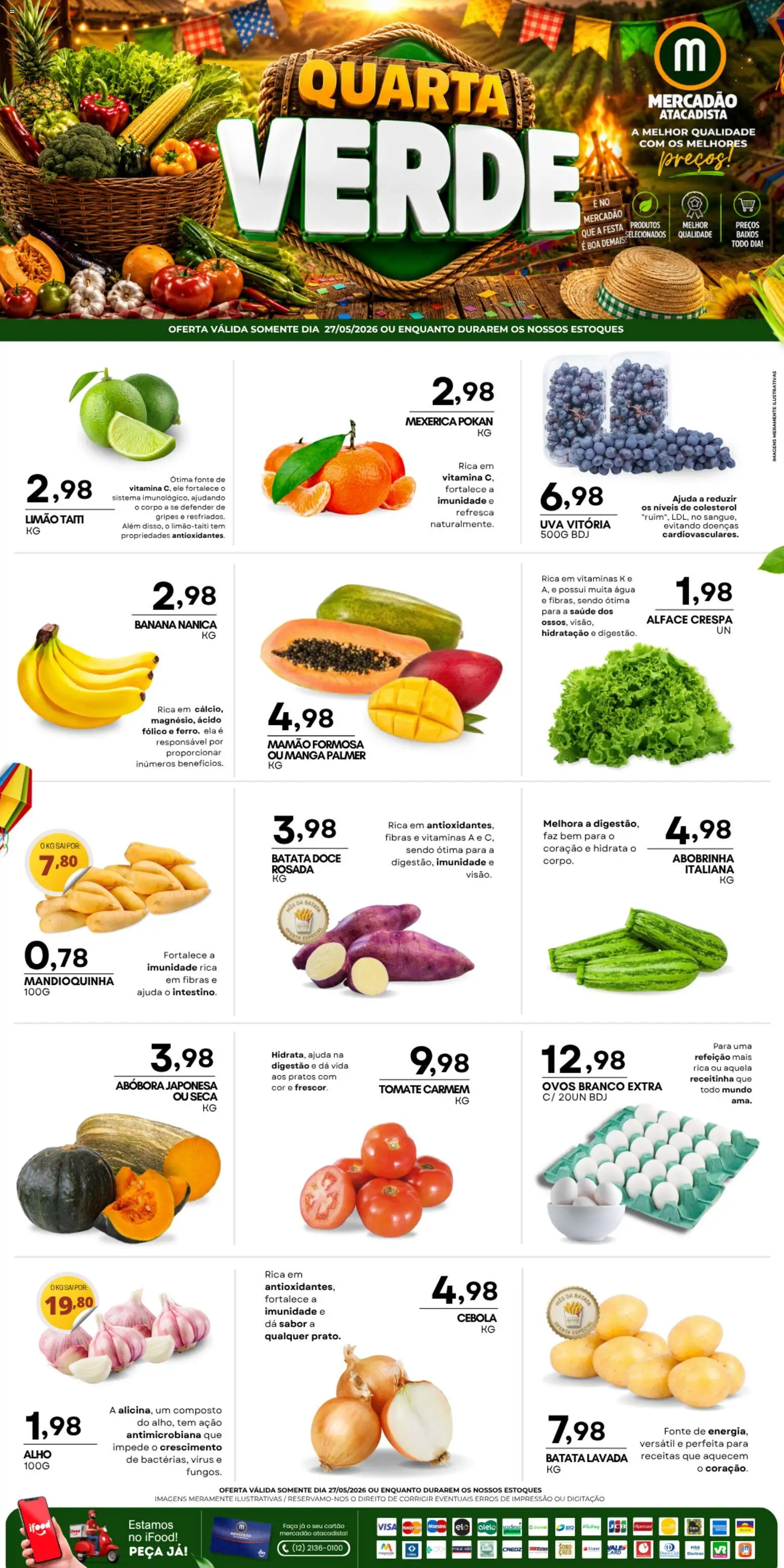 Pré-Visualização do folheto "Mercadão Atacadista ofertas Quarta Verde" da loja Mercadão Atacadista válido a partir de 27/05/2026