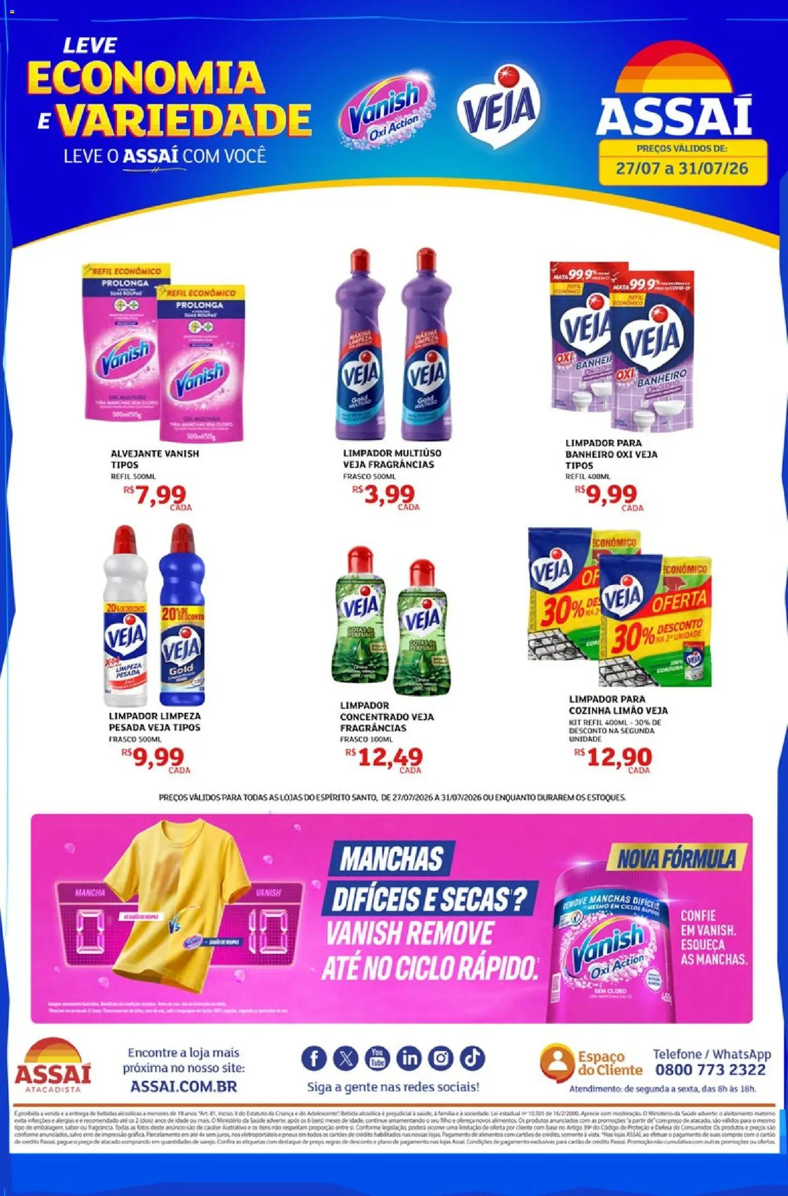 Pré-Visualização do folheto "Assaí Atacadista ofertas - ES" da loja Assaí Atacadista válido a partir de 27/07/2026
