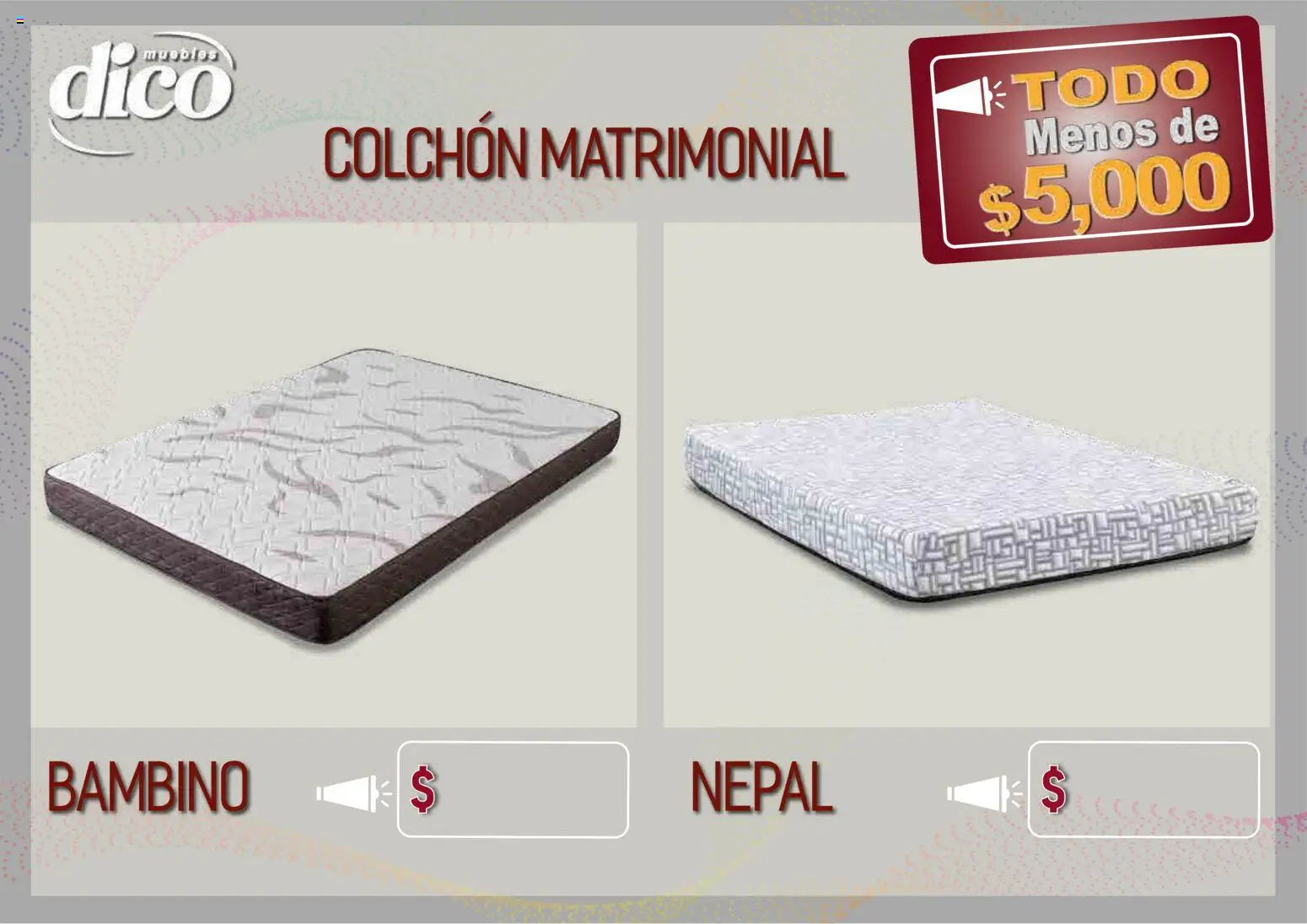 Vista previa las ofertas de la tienda Muebles Dico - Muebles Dico catálogo Todo menos de 5000 Pacifico desde el 09/04/2026 