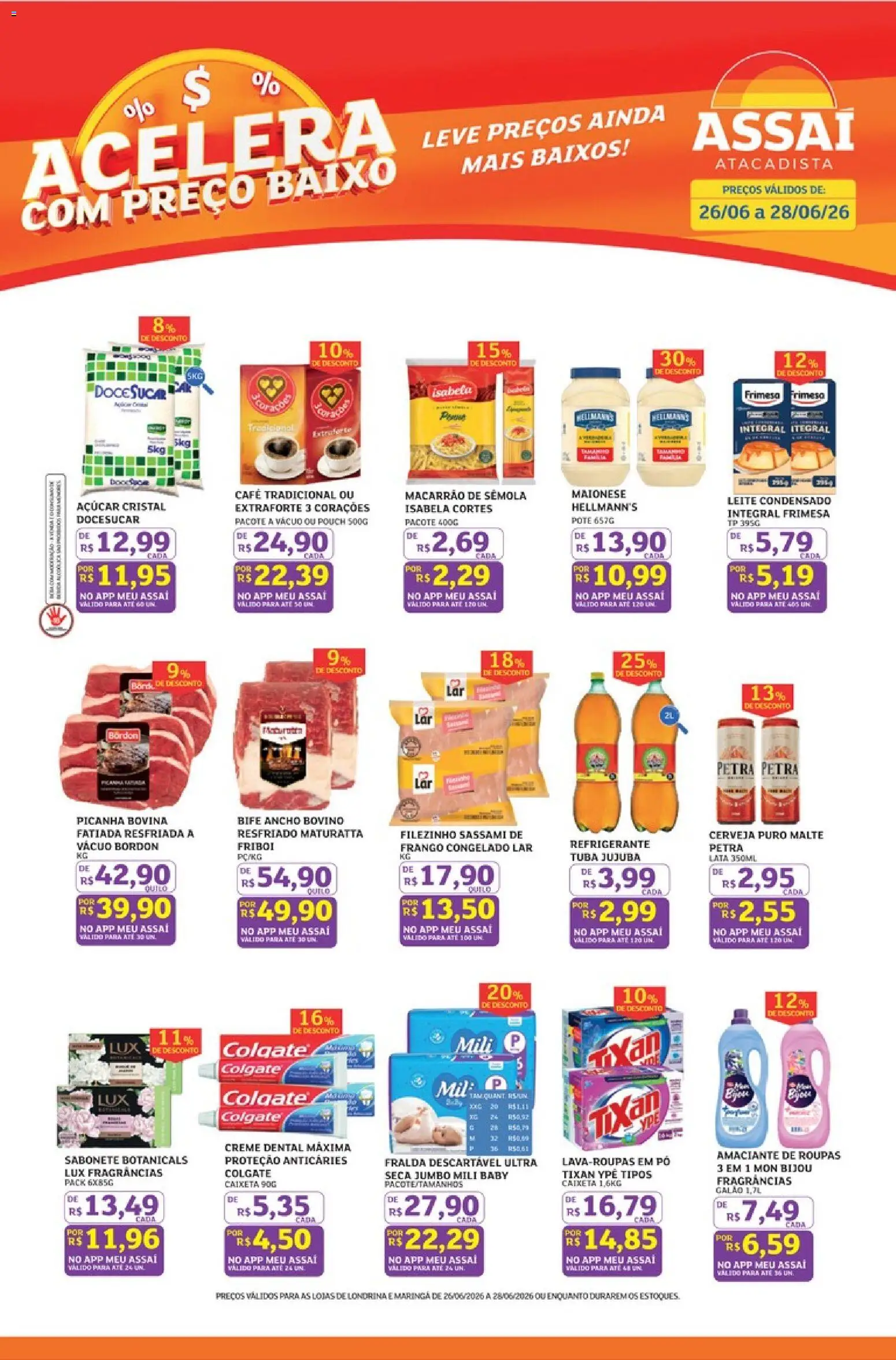 Pré-Visualização do folheto "Assaí Atacadista ofertas - PR" da loja Assaí Atacadista válido a partir de 26/06/2026